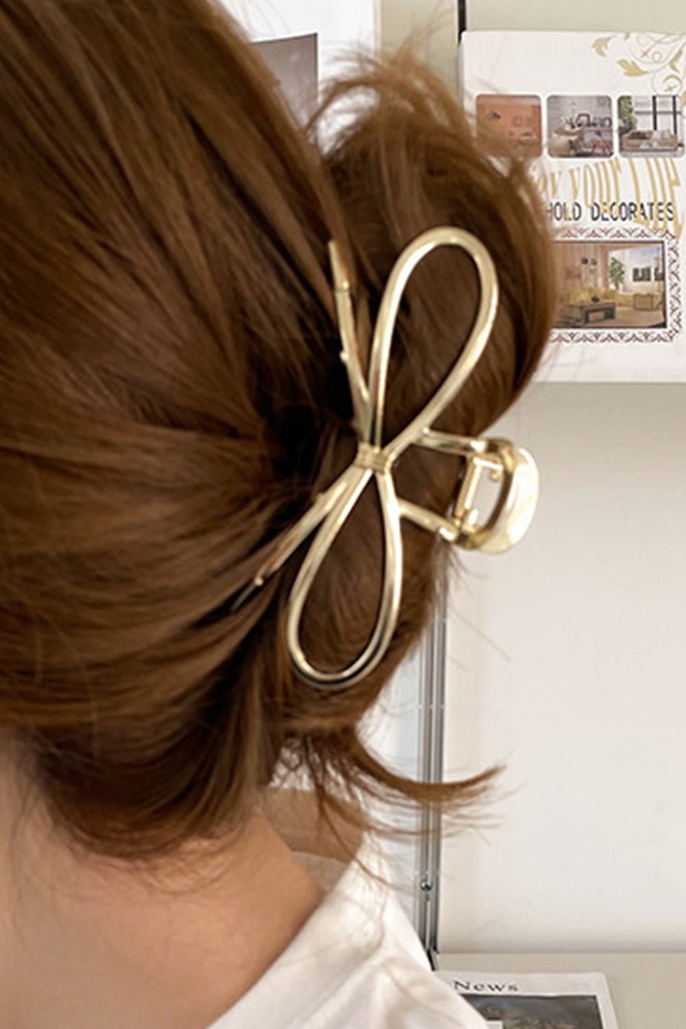 Gold Casual Bowknot Shape Metal Claw Clip - MAD RUFFI