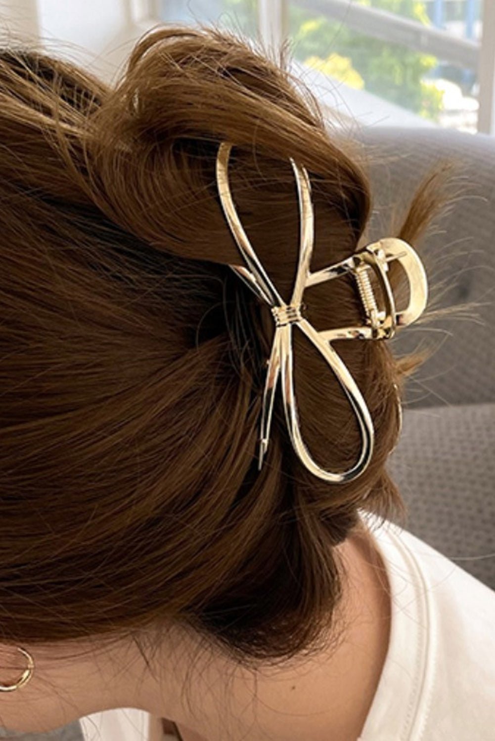 Gold Casual Bowknot Shape Metal Claw Clip - MAD RUFFI