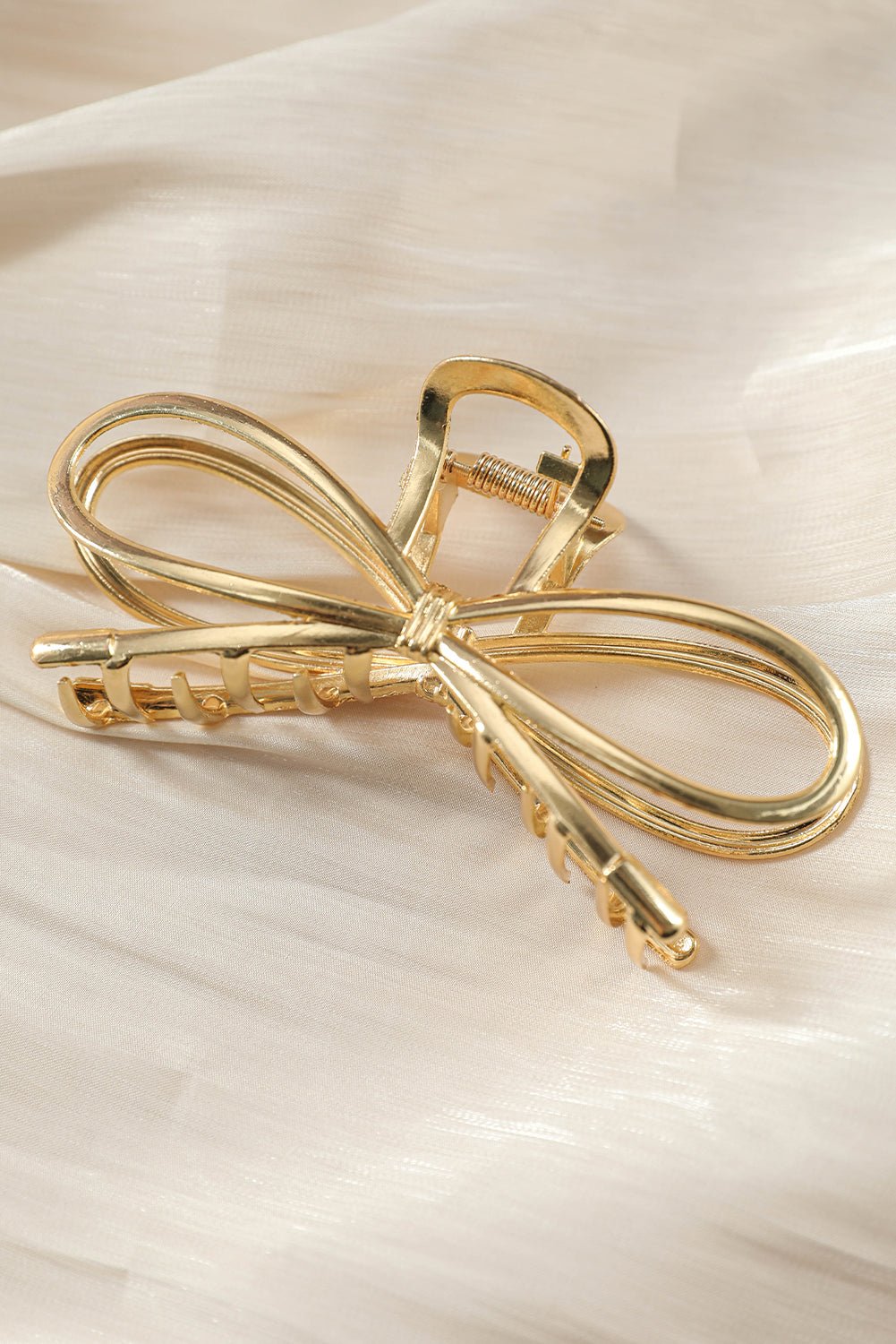 Gold Casual Bowknot Shape Metal Claw Clip - MAD RUFFI