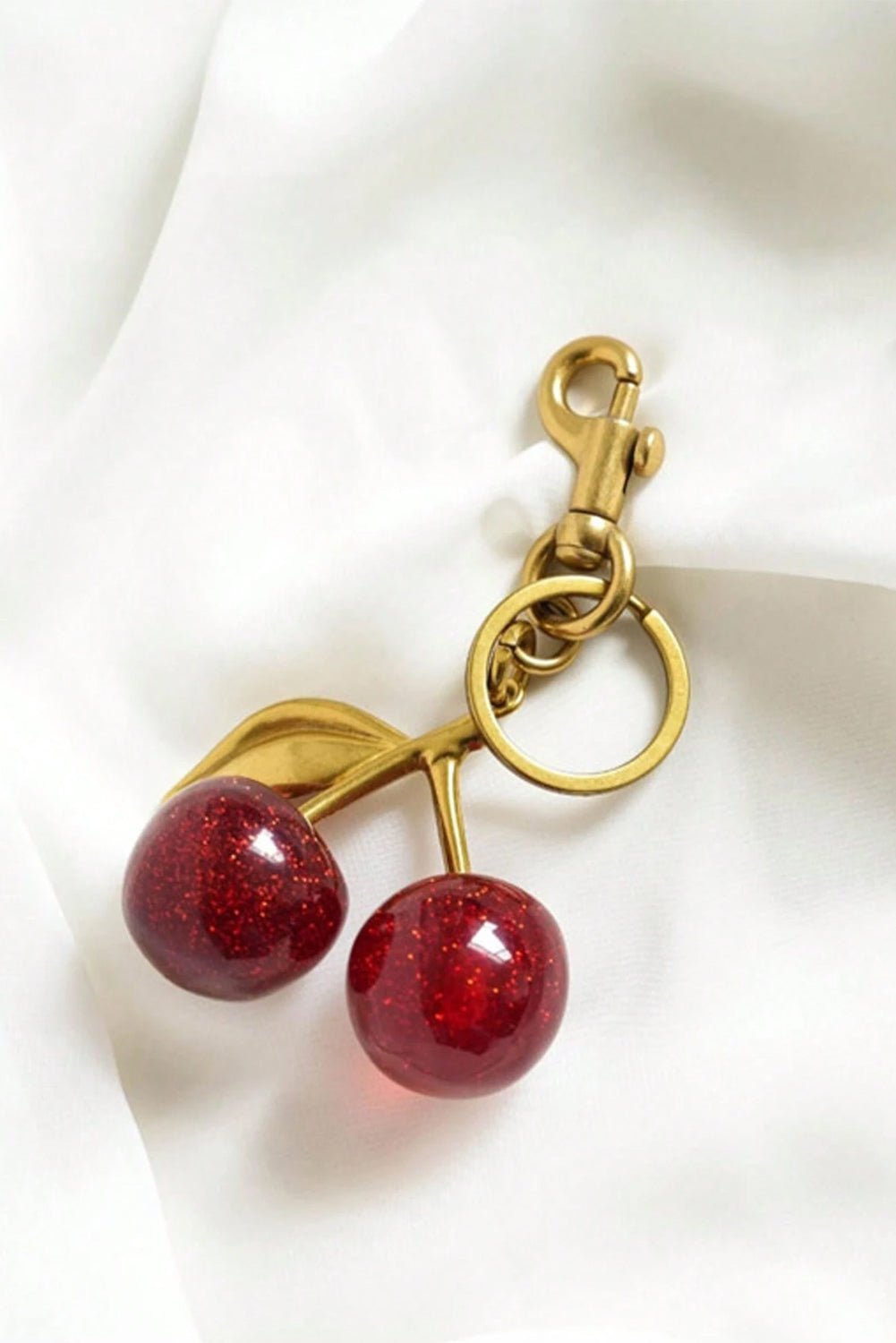 Gold Cherry Shape Alloy Keychain - MAD RUFFI