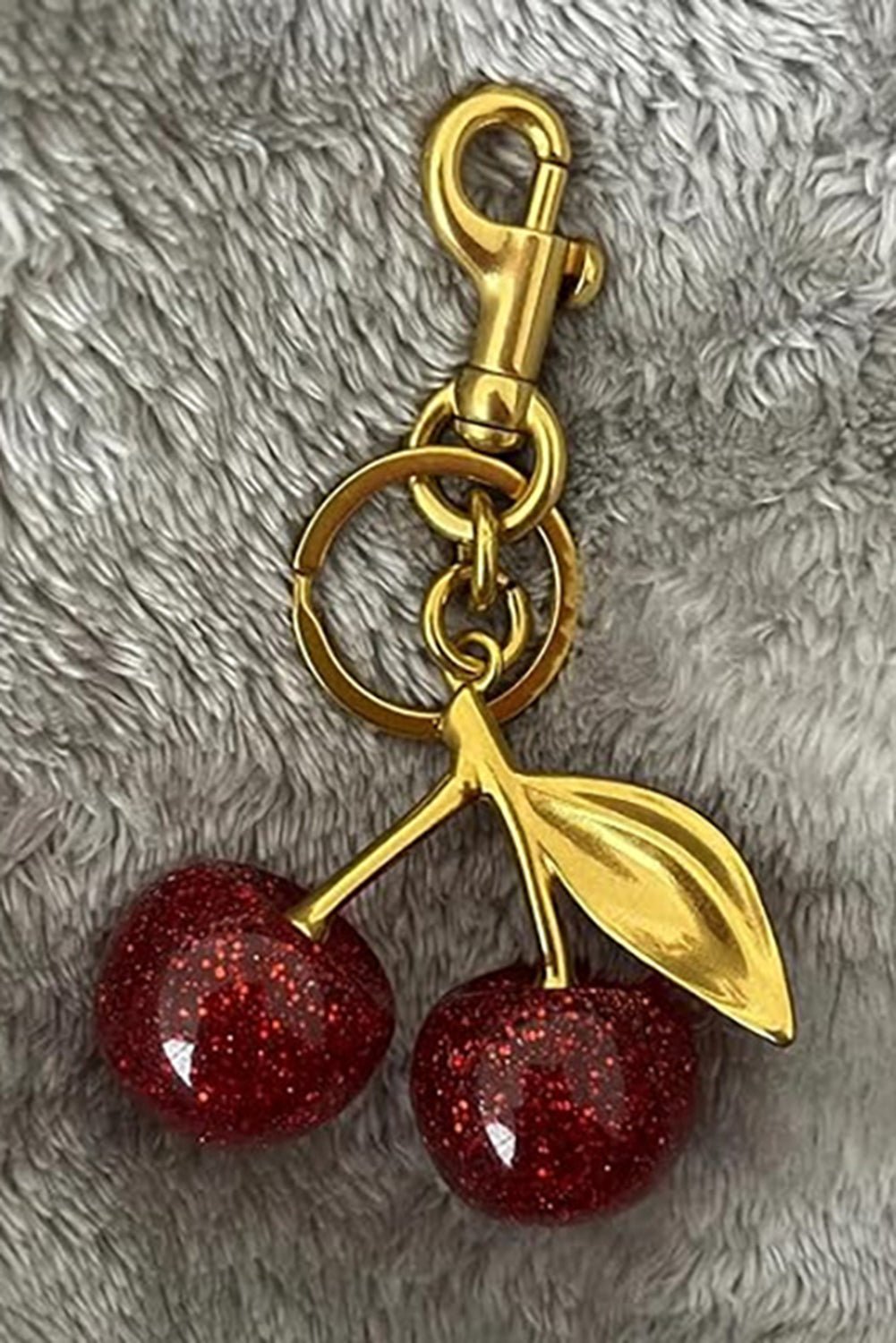 Gold Cherry Shape Alloy Keychain - MAD RUFFI