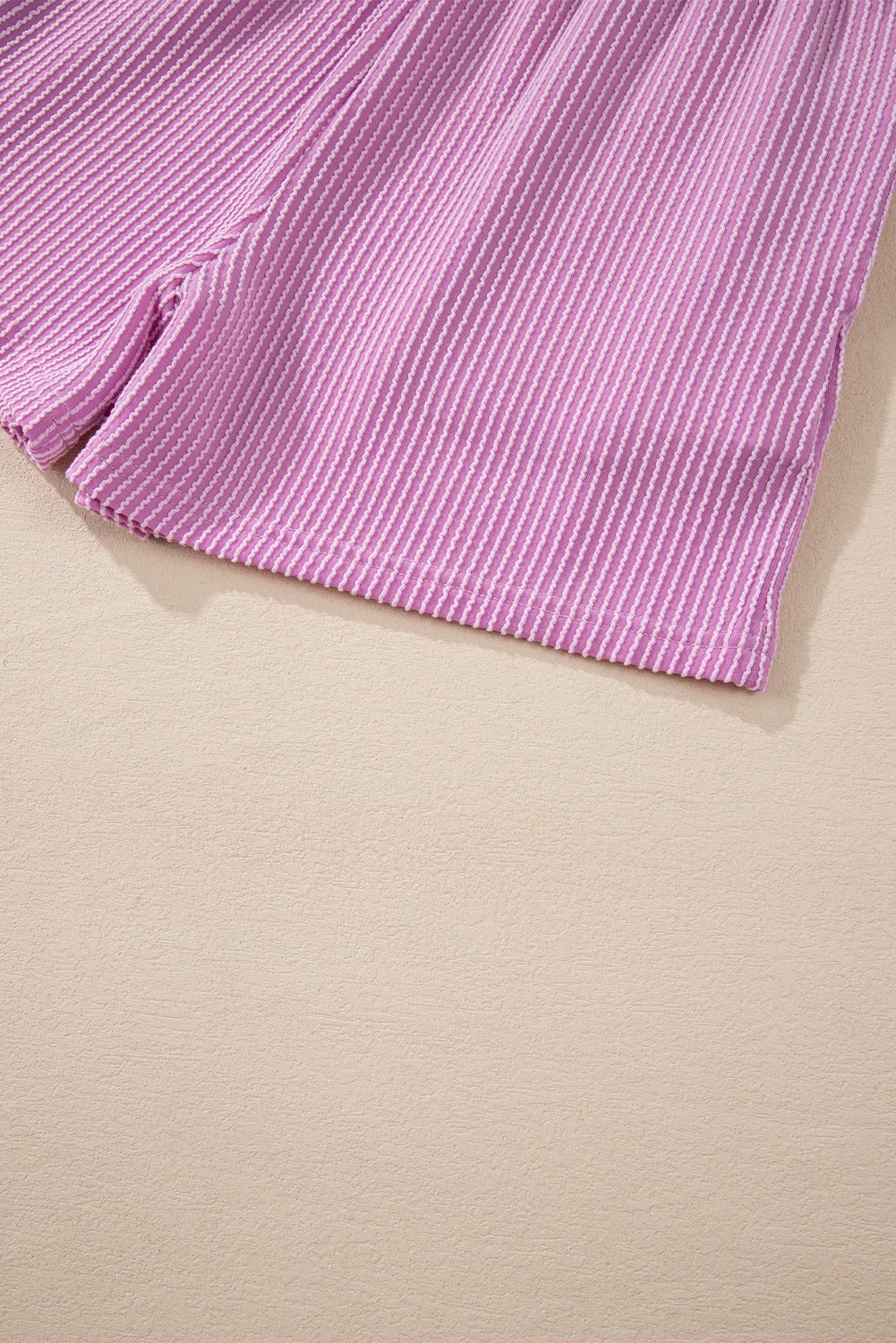 Gold Flame Corded Long Sleeve Top and High Waist Shorts Set - MAD RUFFI