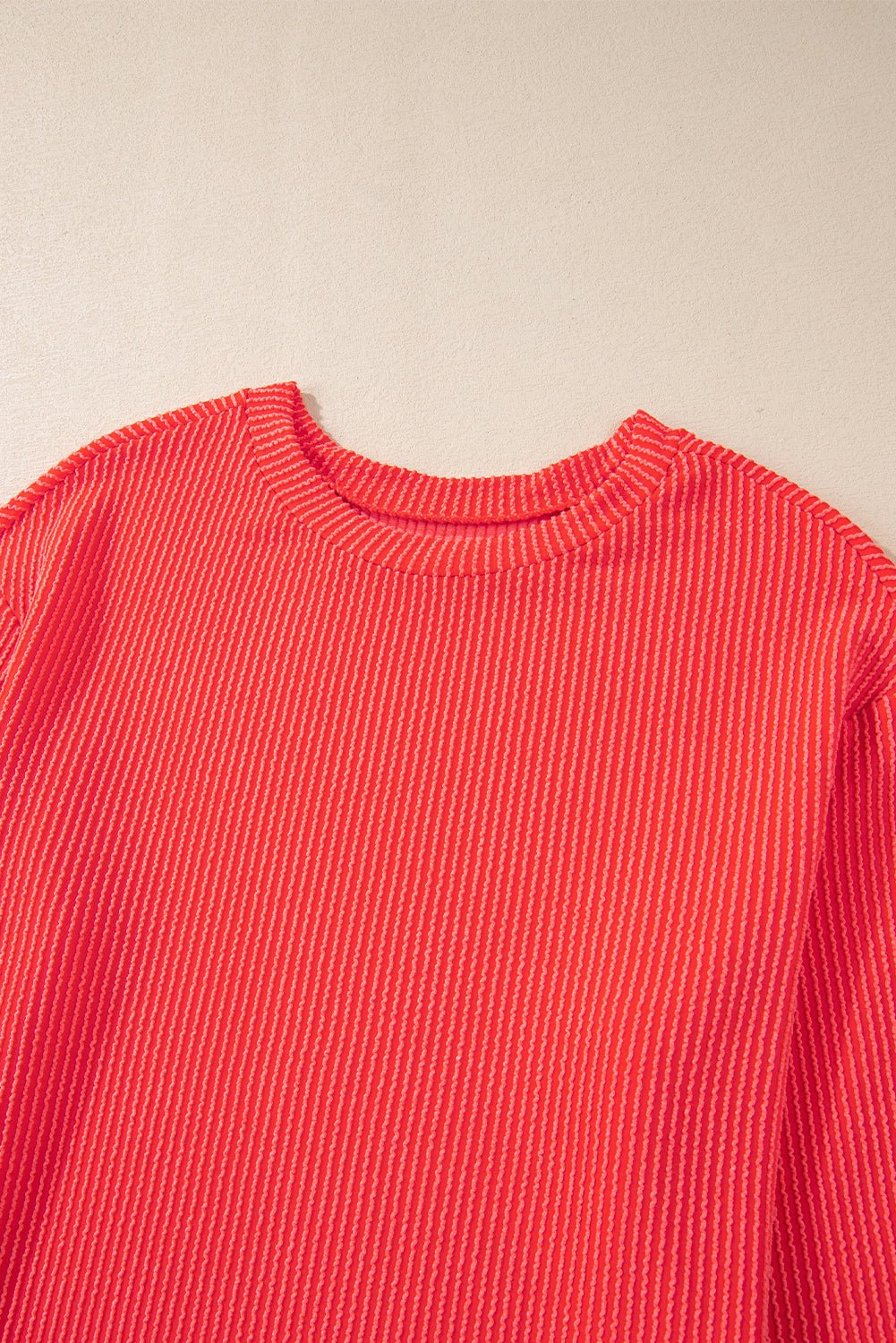 Gold Flame Corded Long Sleeve Top and High Waist Shorts Set - MAD RUFFI