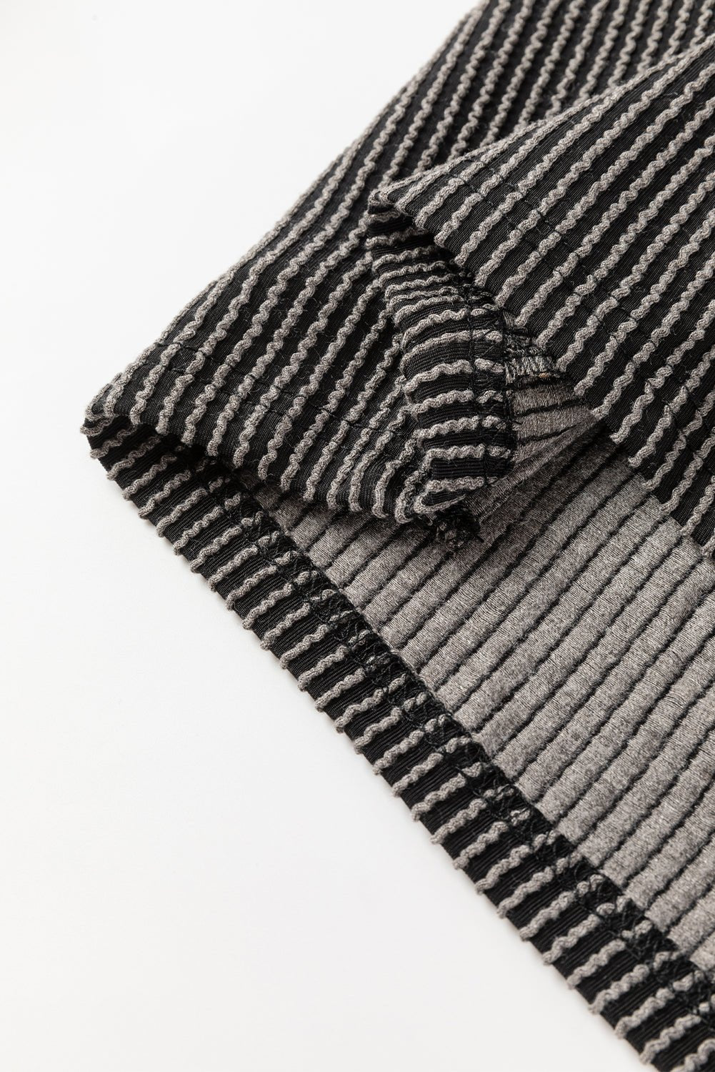 Gold Flame Corded Long Sleeve Top and High Waist Shorts Set - MAD RUFFI