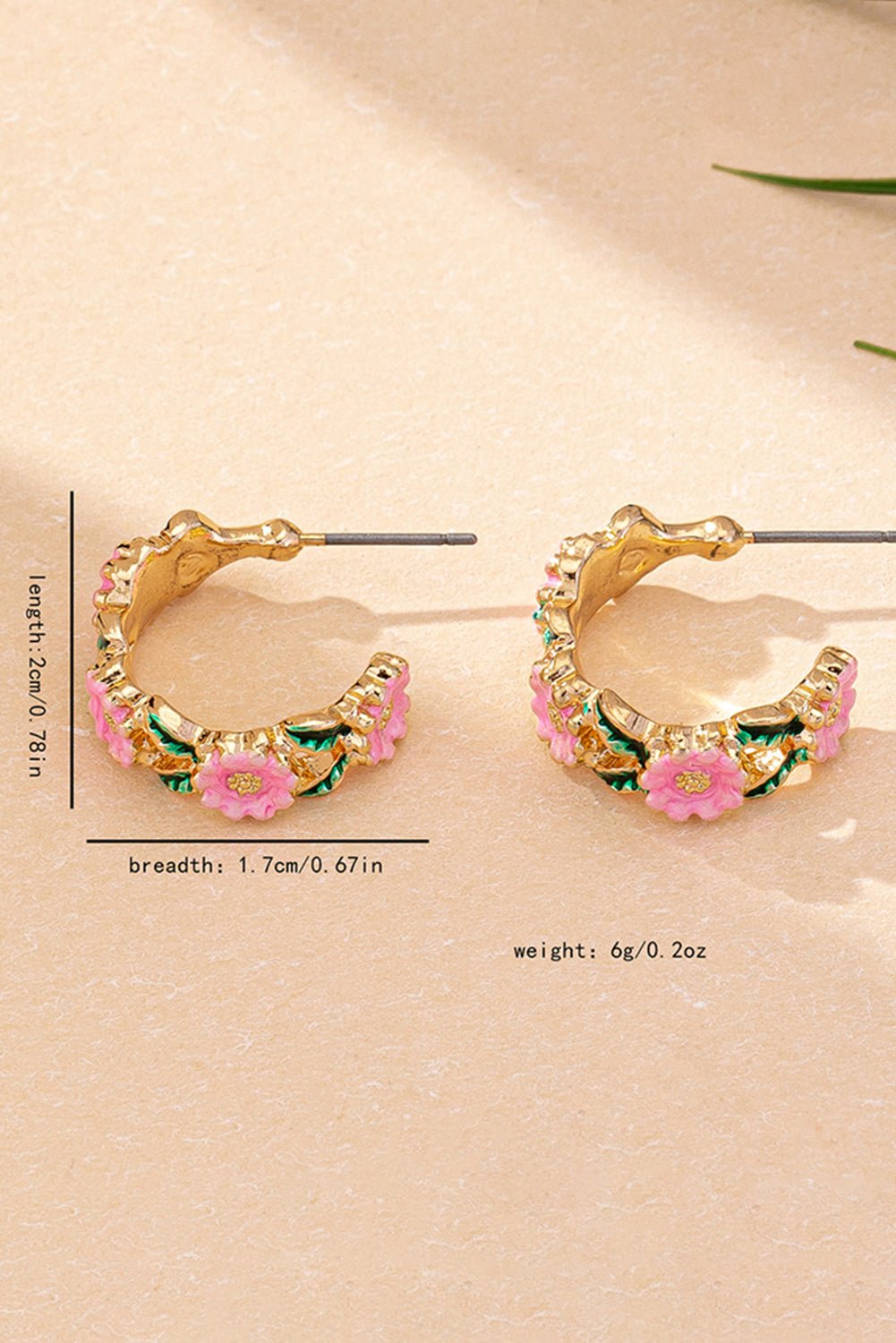 Gold Flower Statement Hoop Earrngs - MAD RUFFI
