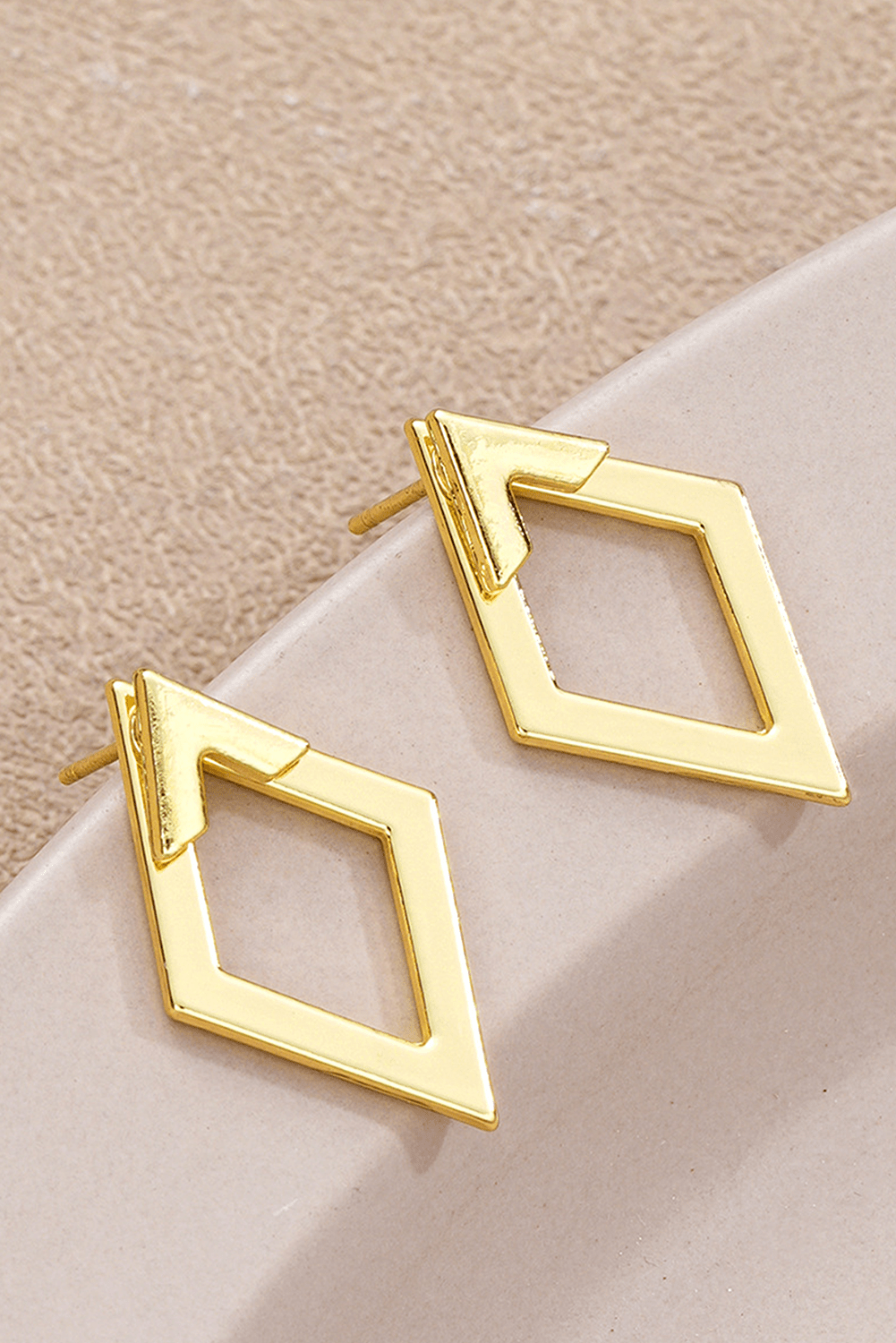 Gold Geometric Shape Stud Earrings - MAD RUFFI
