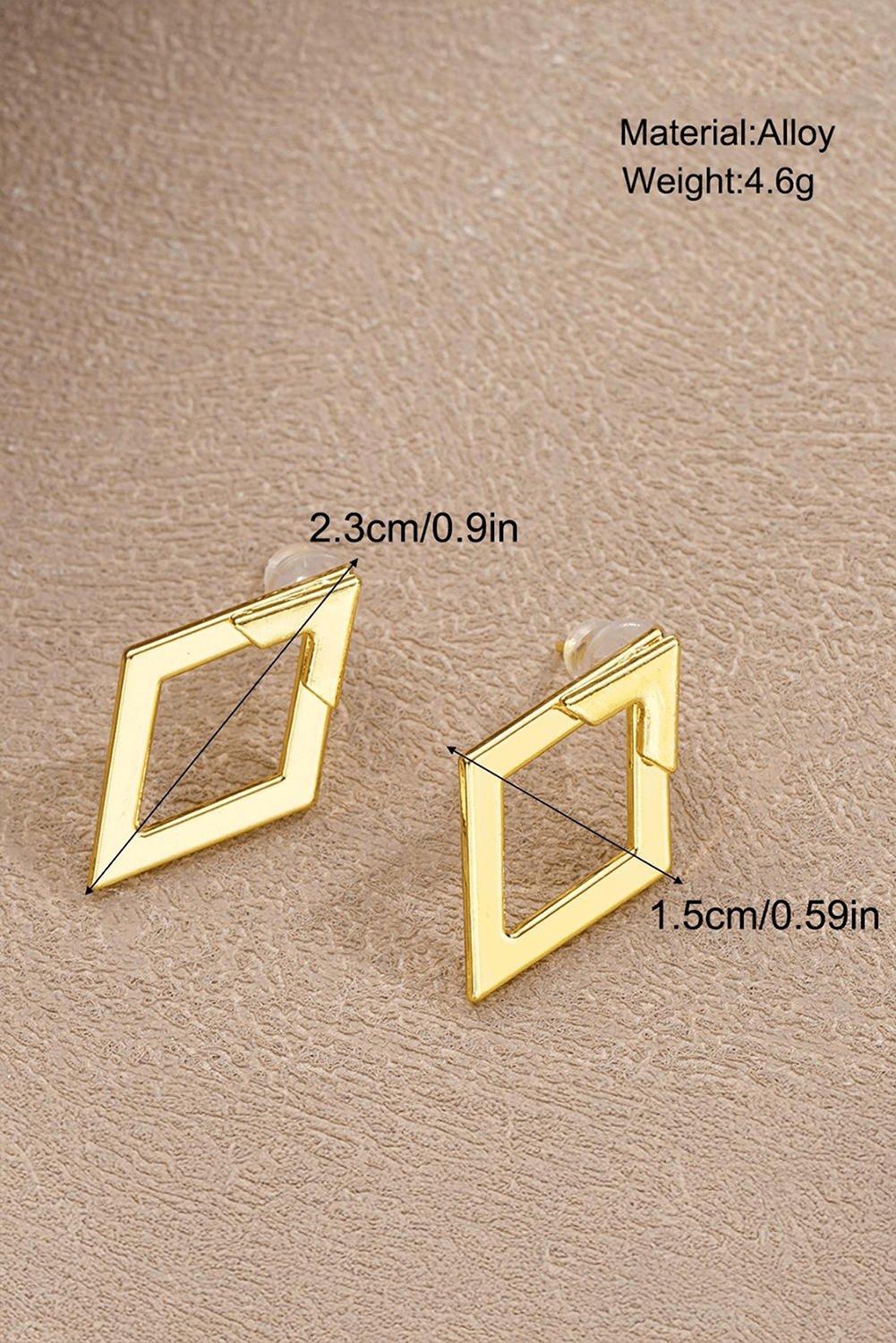 Gold Geometric Shape Stud Earrings - MAD RUFFI