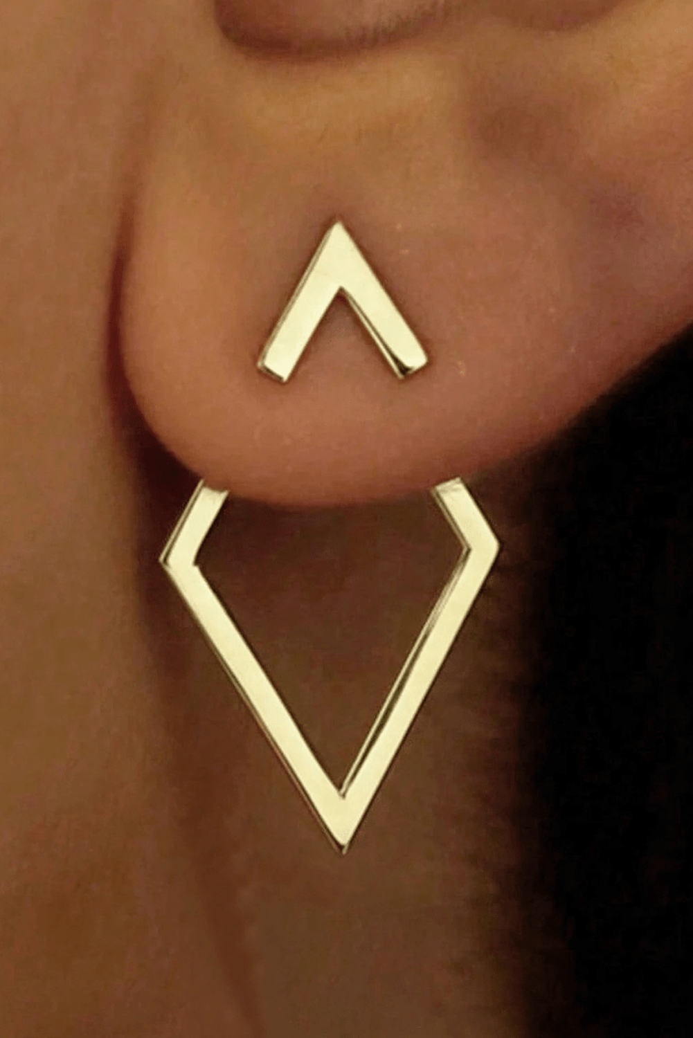 Gold Geometric Shape Stud Earrings - MAD RUFFI