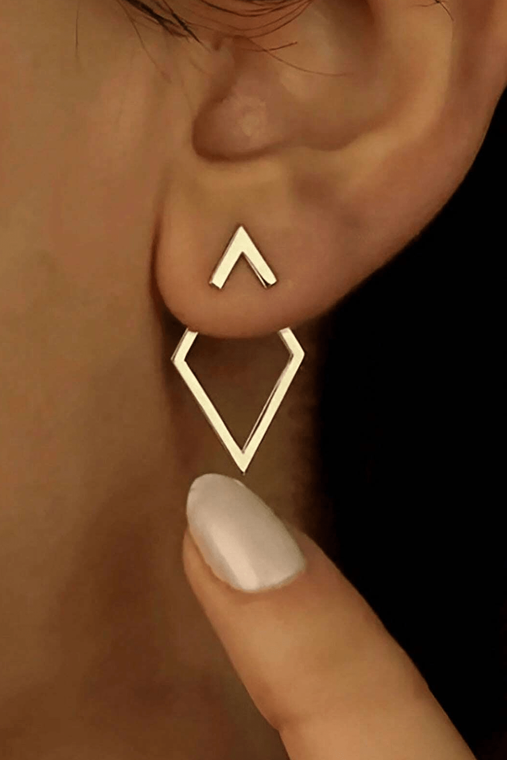 Gold Geometric Shape Stud Earrings - MAD RUFFI