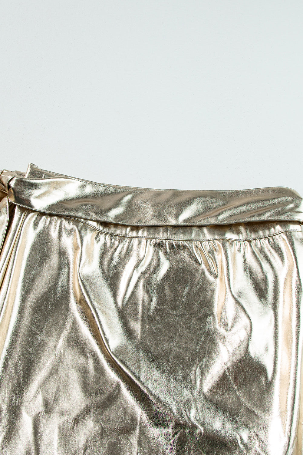 Gold Knotted Metallic Midi Skirt - MAD RUFFI