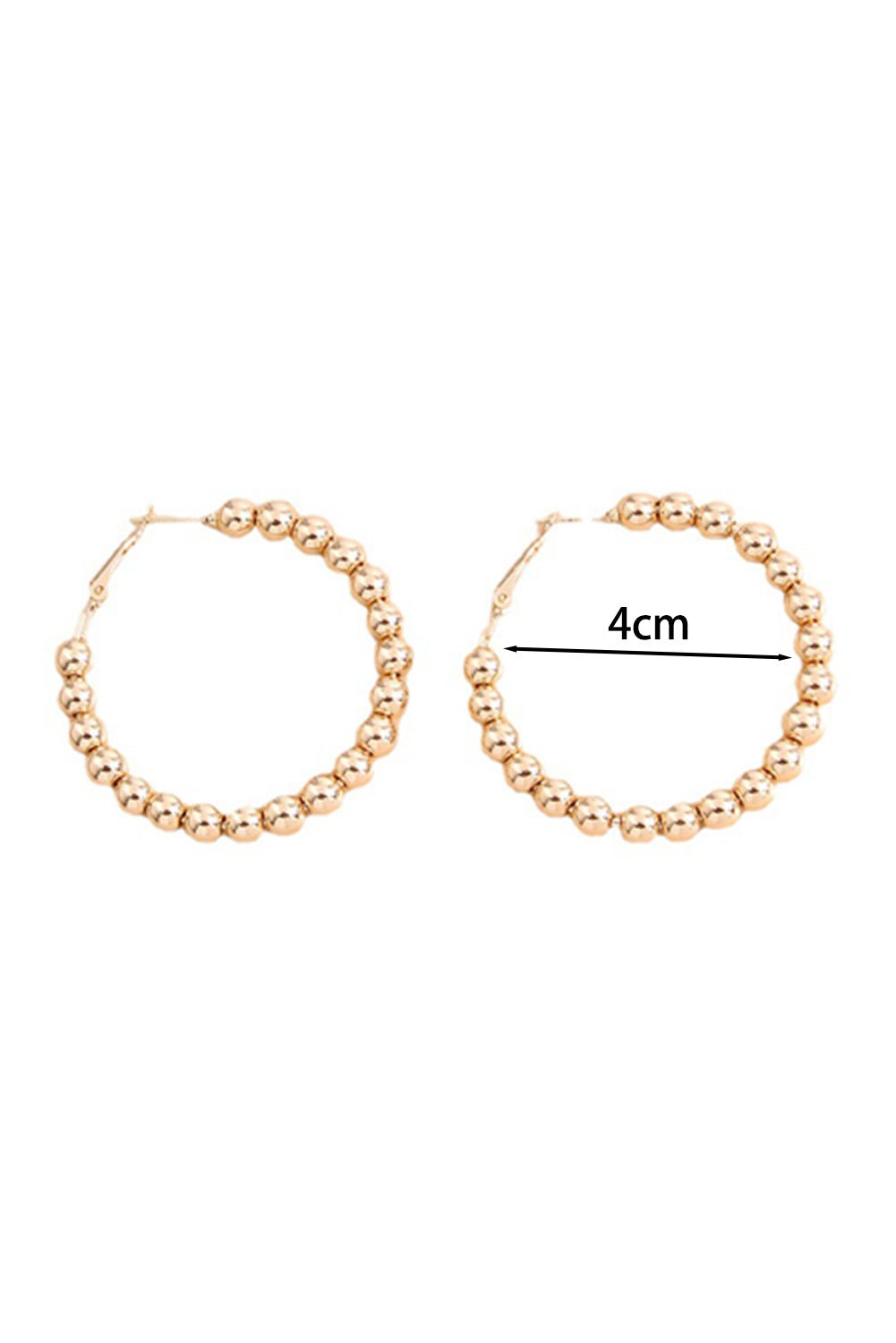 Gold Plated Beaded Minimalist Alloy Hoop Earrings - MAD RUFFI
