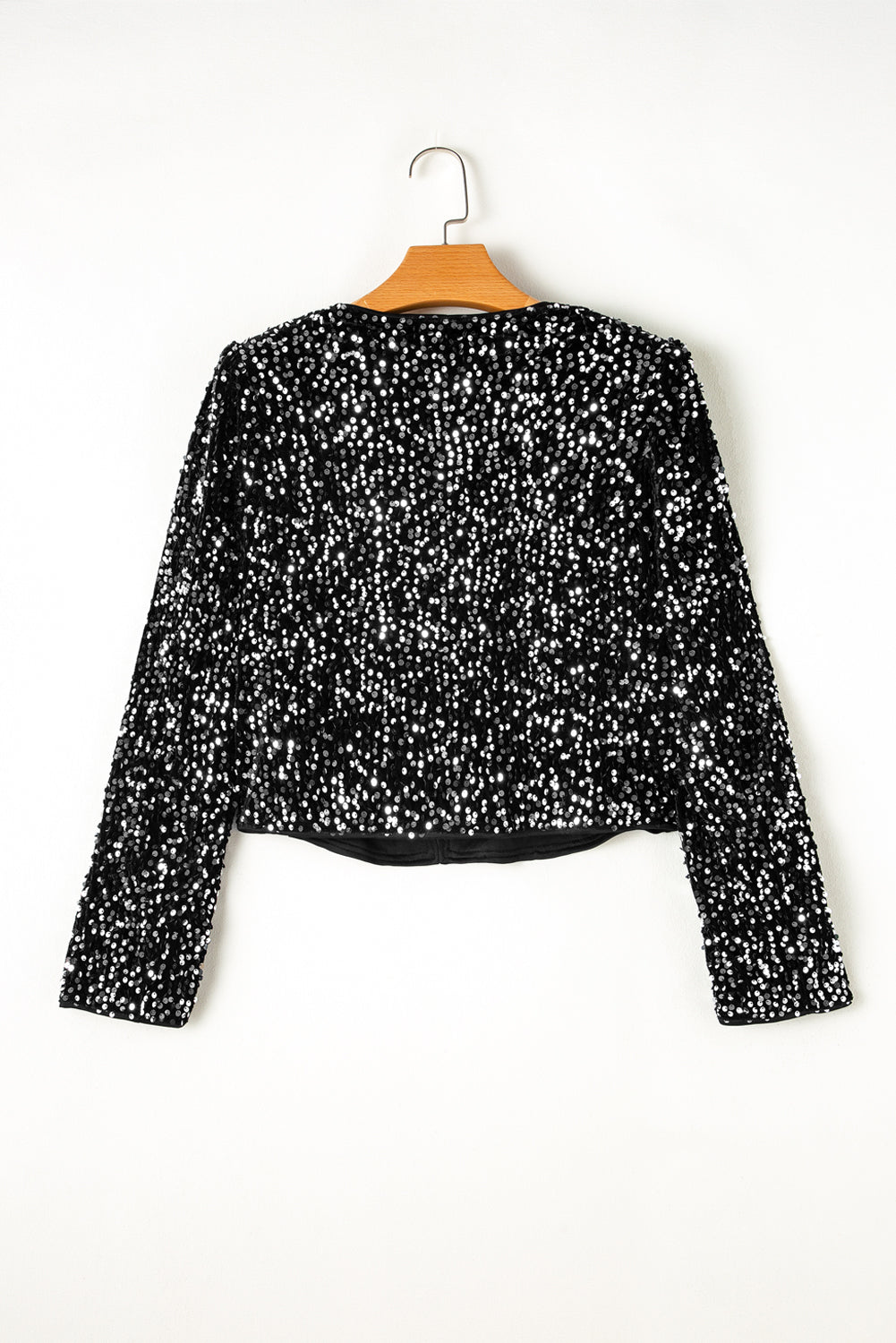 Golden Fleece Sequin Open Front Collarless Jacket - MAD RUFFI