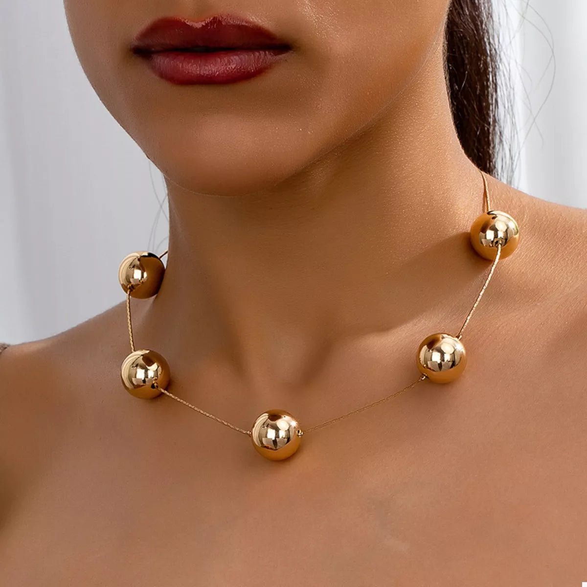 Golden Sphere Statement Necklace - MAD RUFFI