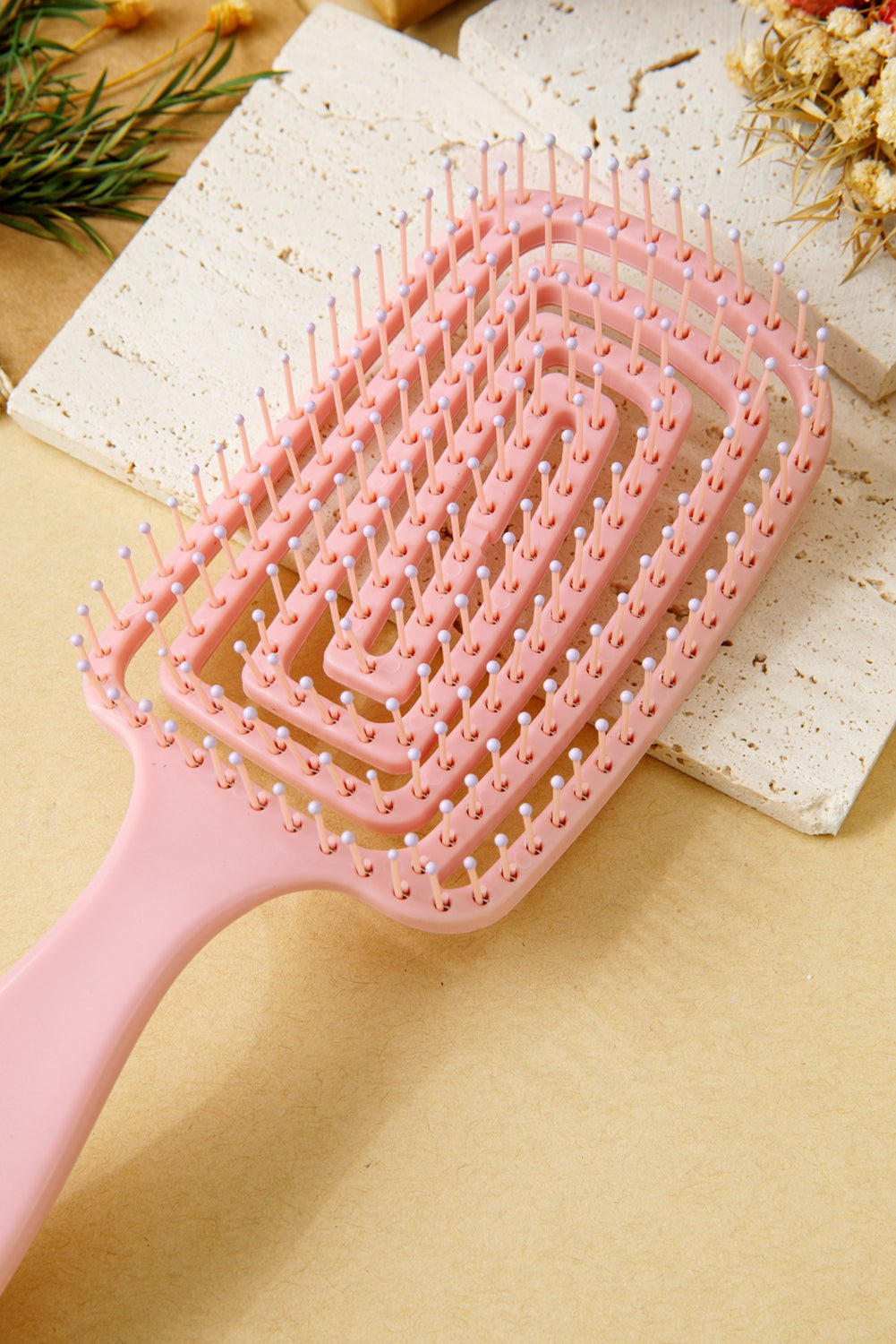 Gossamer Pink Detangling Hollow Out Hair Comb - MAD RUFFI