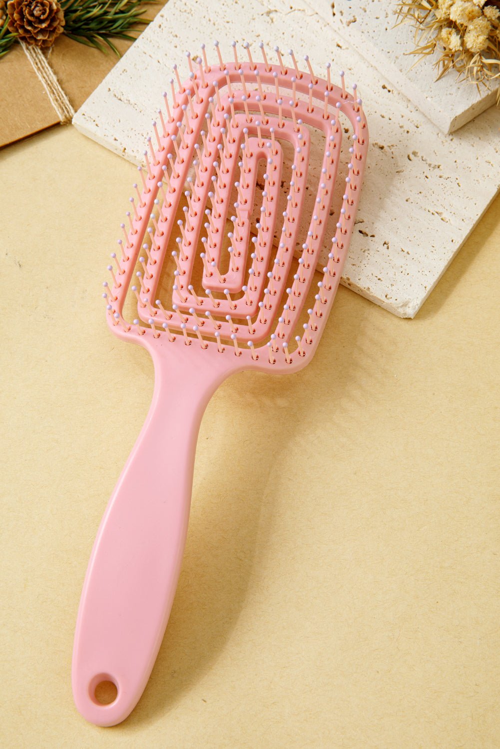 Gossamer Pink Detangling Hollow Out Hair Comb - MAD RUFFI