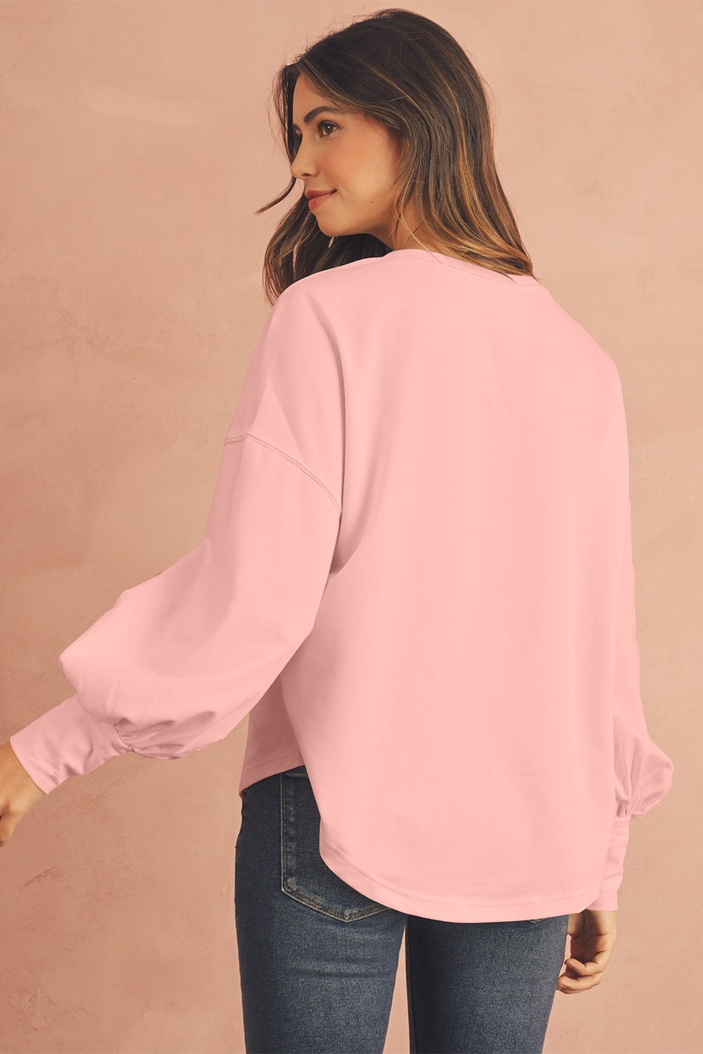 Gossamer Pink Studded Star Graphic Oversized Top - MAD RUFFI