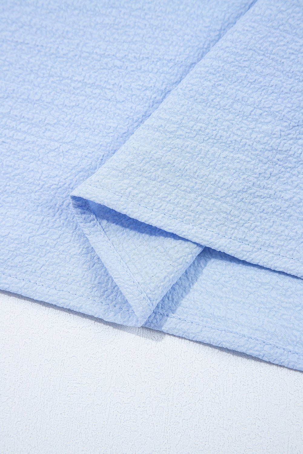 Gossamer Pink Textured Bow Frilled Ruffle Sleeve Blouse - MAD RUFFI