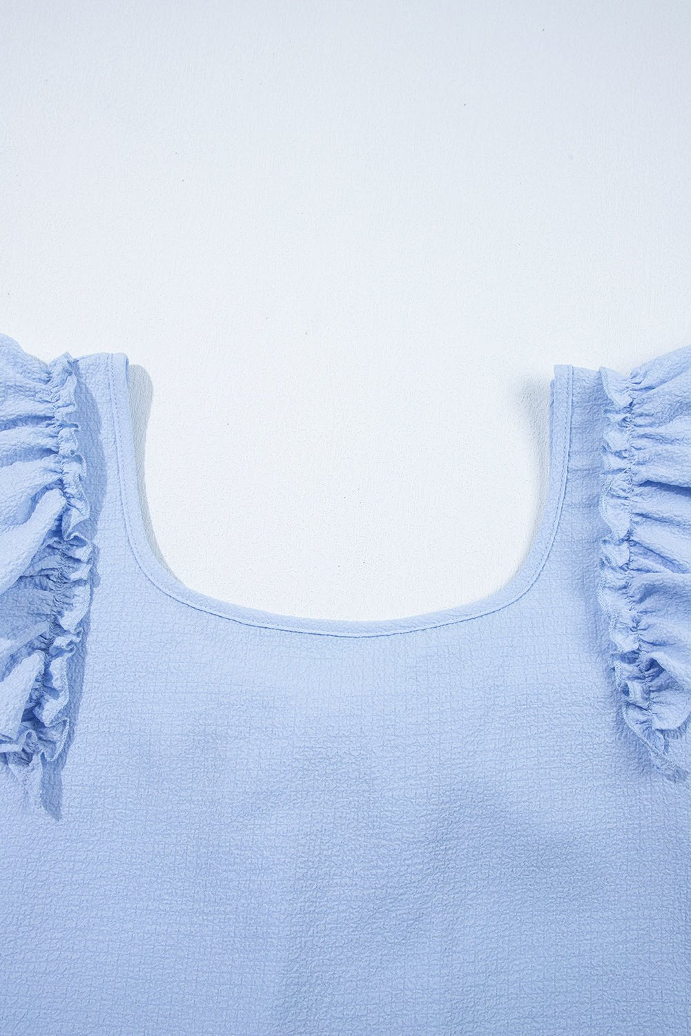 Gossamer Pink Textured Bow Frilled Ruffle Sleeve Blouse - MAD RUFFI