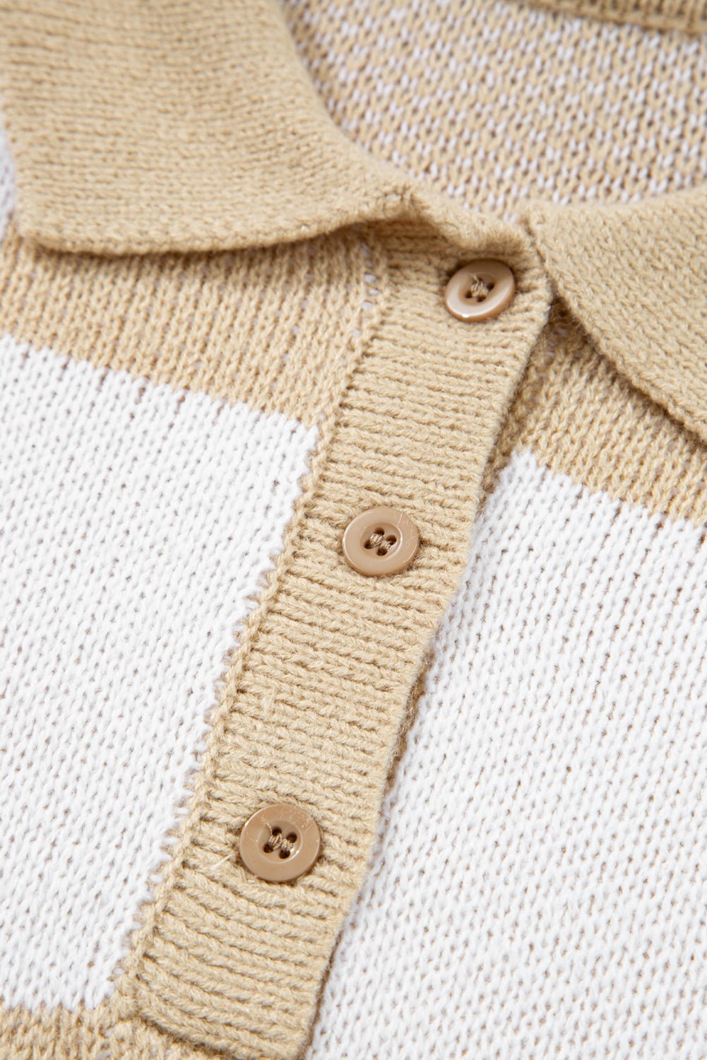 Grapefruit Orange Checkered V - Neck Collared Pullover Sweater - MAD RUFFI