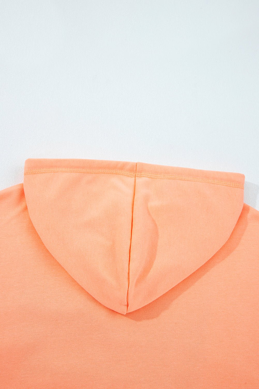 Grapefruit Orange Plaid Floral Patchwork Kangaroo Pocket Hooded Top - MAD RUFFI