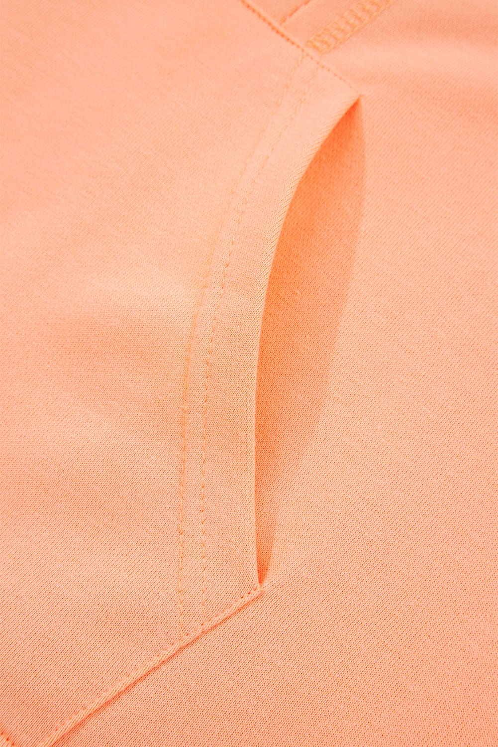 Grapefruit Orange Plaid Floral Patchwork Kangaroo Pocket Hooded Top - MAD RUFFI