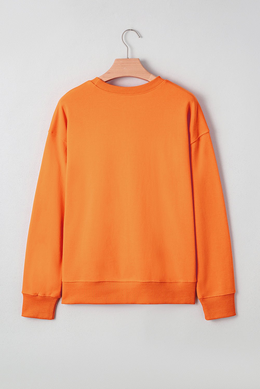 Grapefruit Orange Spooky Graphic Halloween Crew Neck Holiday Sweatshirt - MAD RUFFI