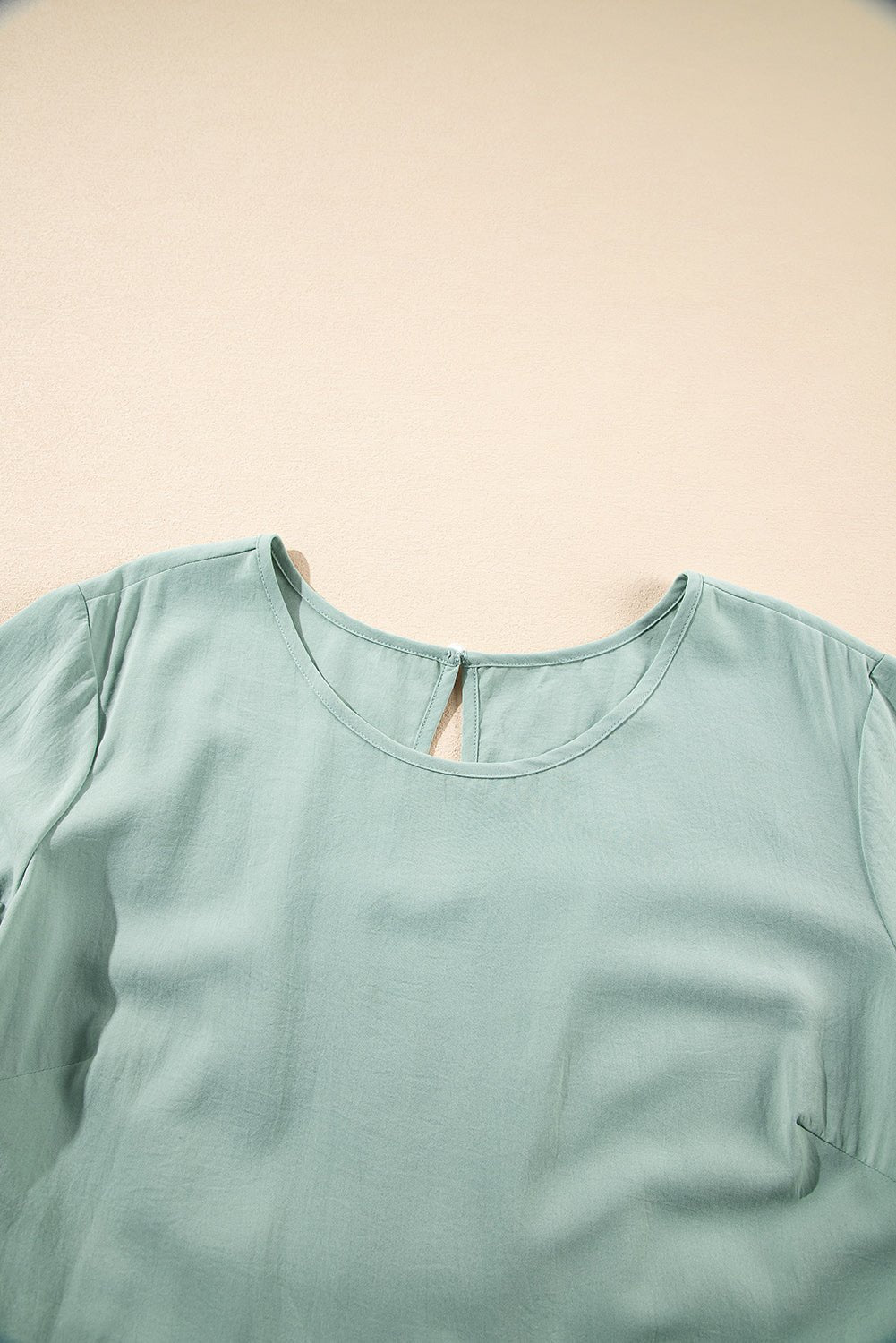 Grass Green Plain Ruffle Hem Plus Size Flared Mini Dress - MAD RUFFI