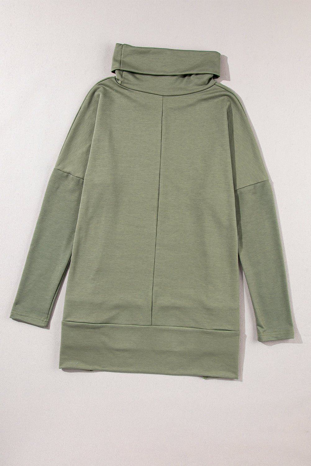 Gray Cowl Neck Loose Fit Tunic Top - MAD RUFFI