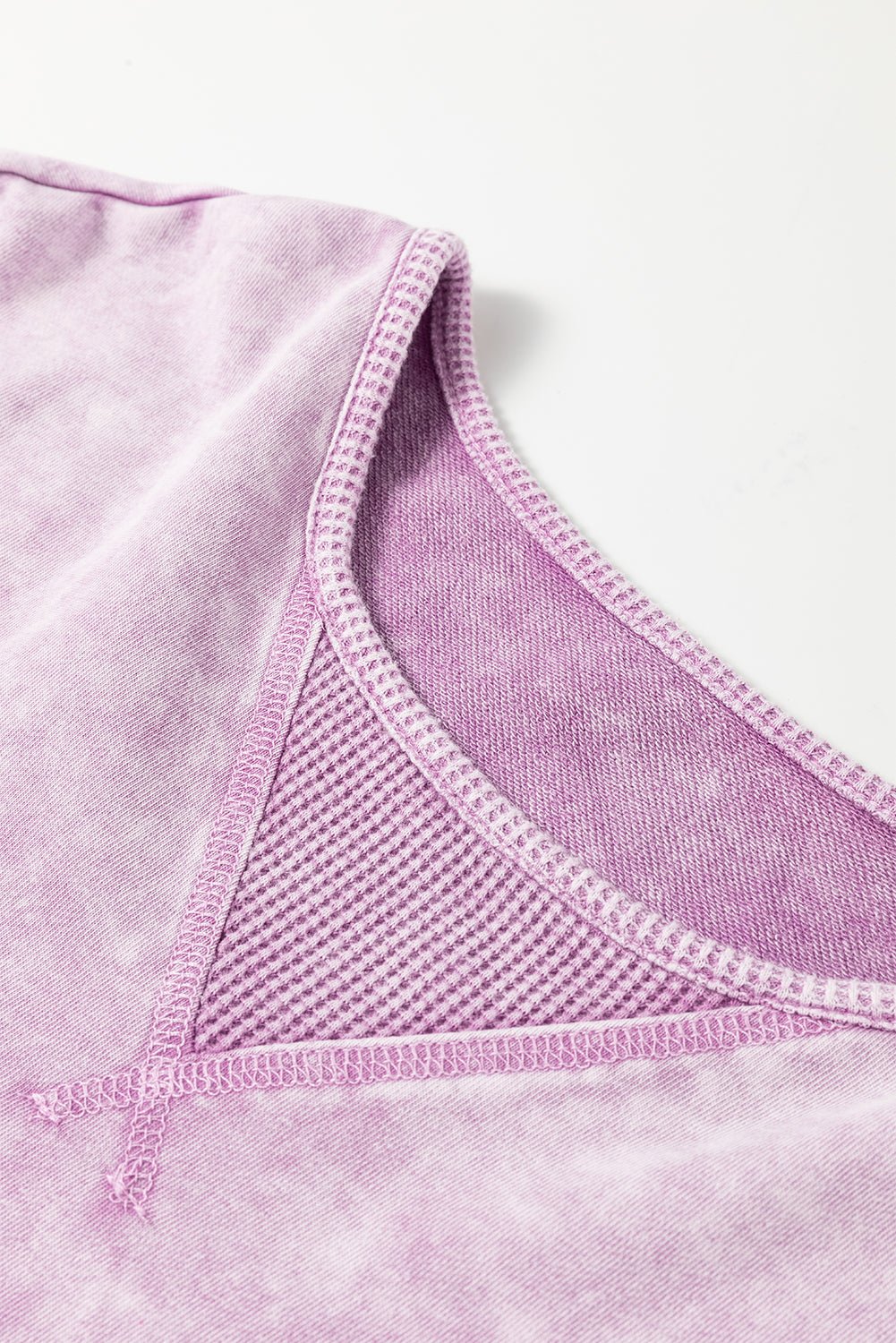 Gray Mineral Wash Exposed Seam Drop Shoulder Oversized Tee - MAD RUFFI