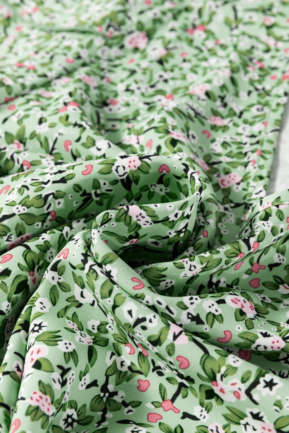 Green Boho Floral V Neck Short Sleeve Blouse - MAD RUFFI