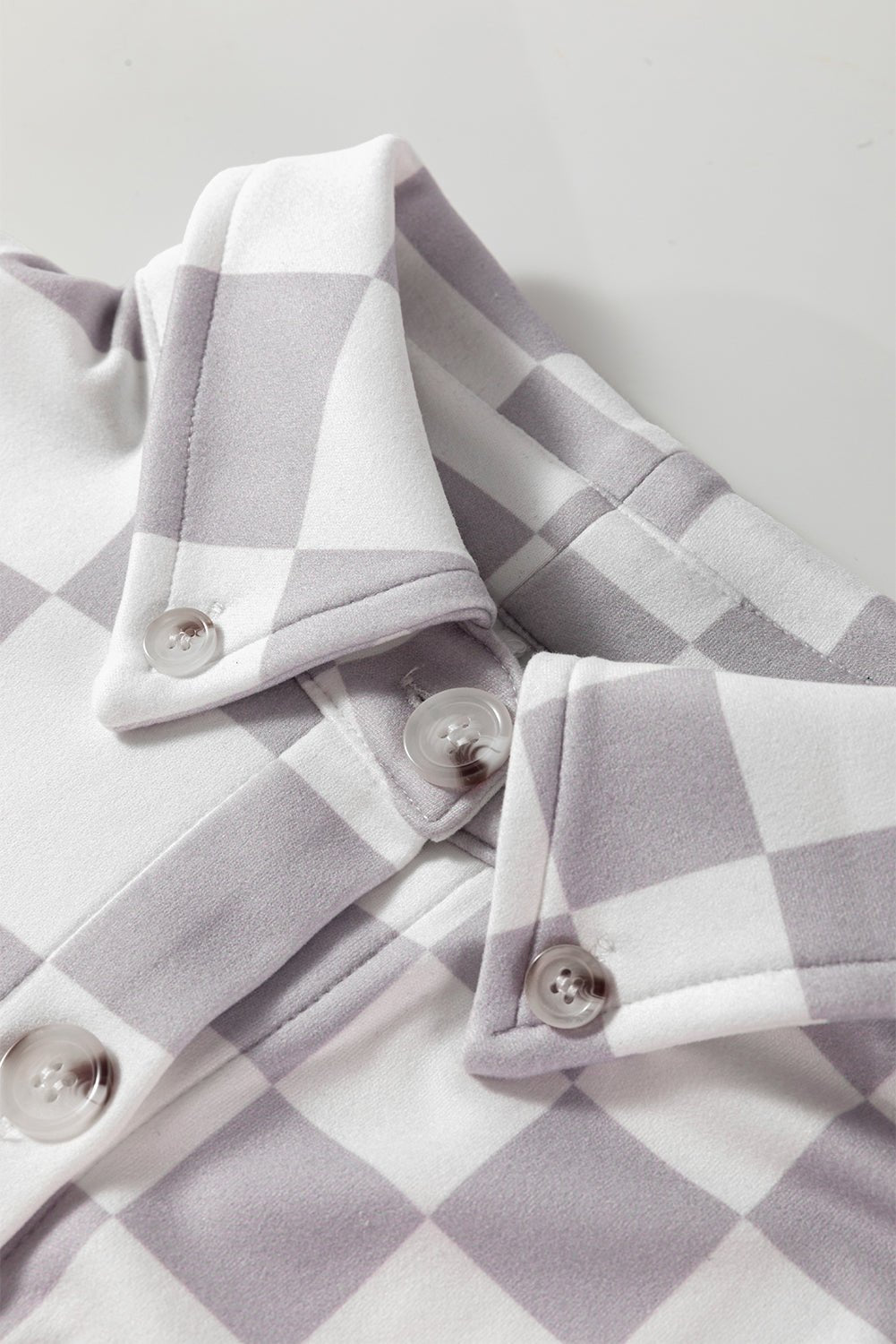 Green Checkerboard Flap Pocket Button Front Shacket - MAD RUFFI