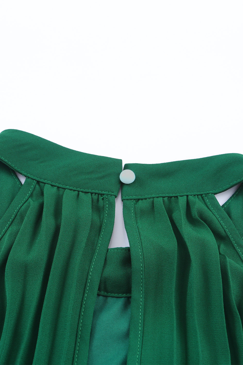 Green Elegant Halter Neck Belted Pleated Wide Leg Jumpsuit - MAD RUFFI