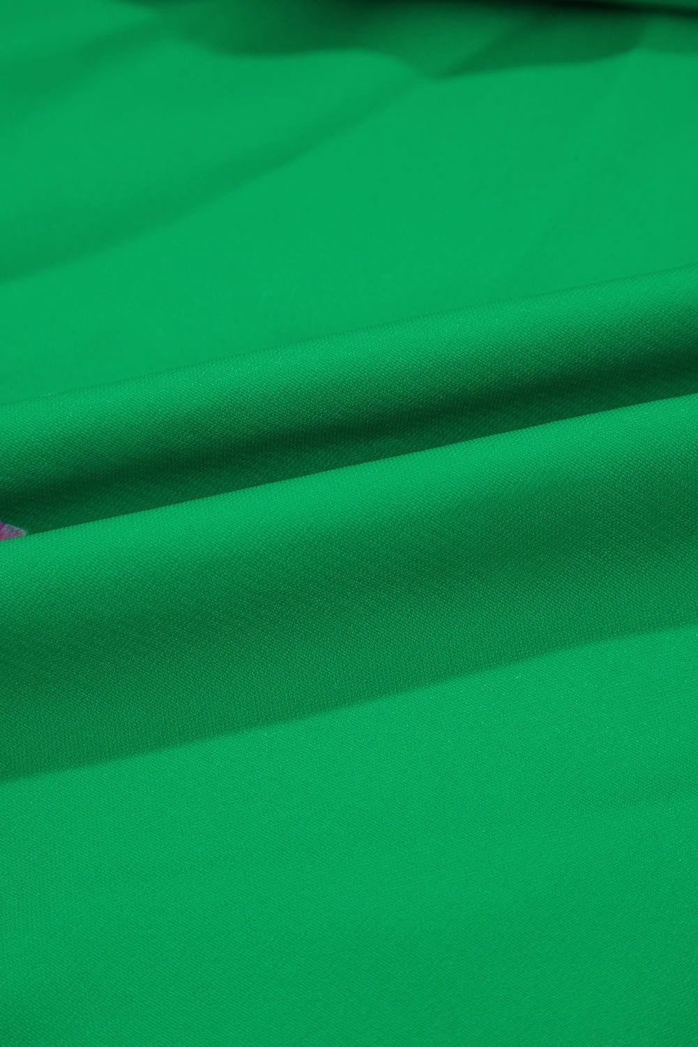 Green Floral Detail Tie Split Neck Puff Sleeve Blouse - MAD RUFFI