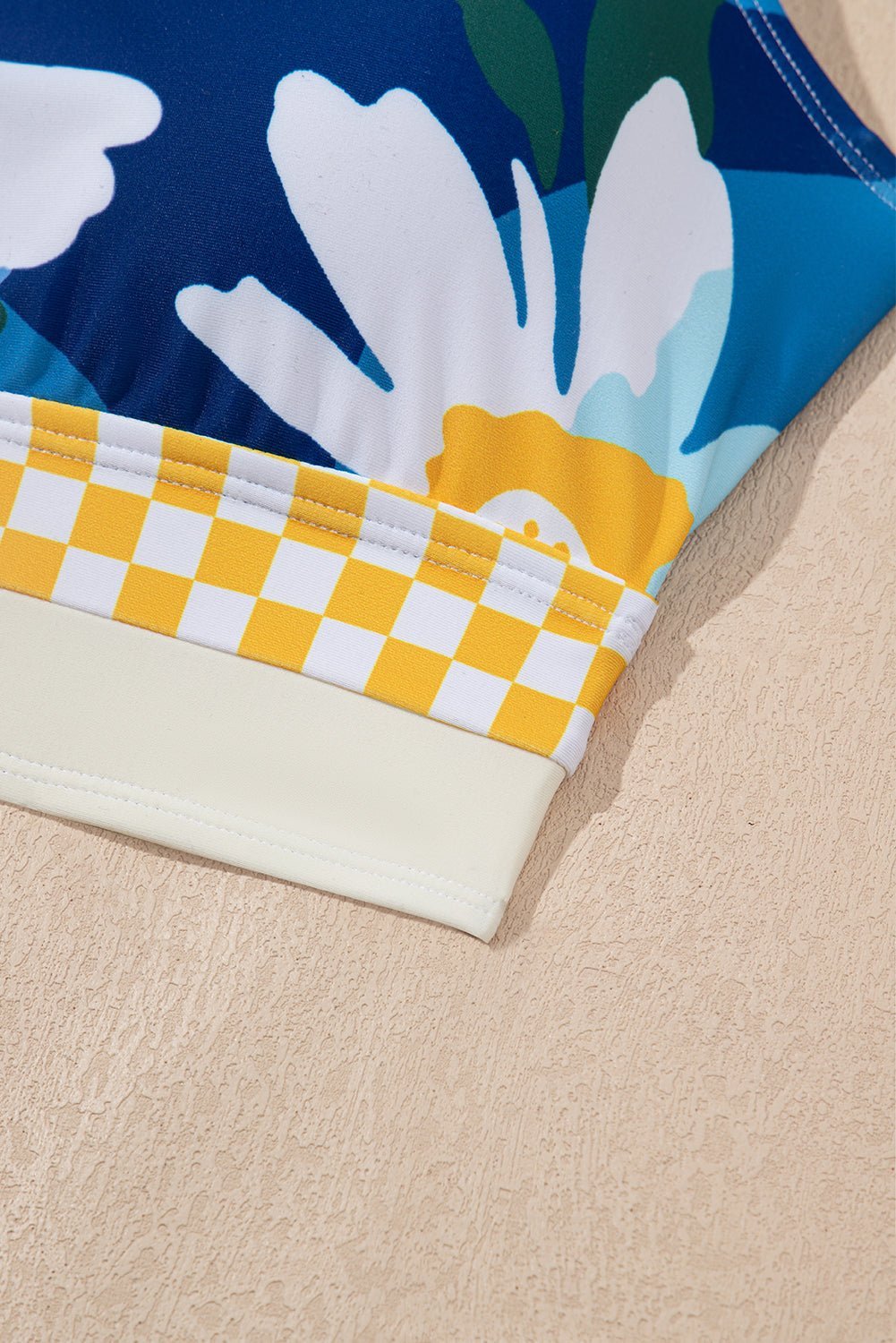 Green Floral Print Racerback High Waist Bikini Swimwear - MAD RUFFI