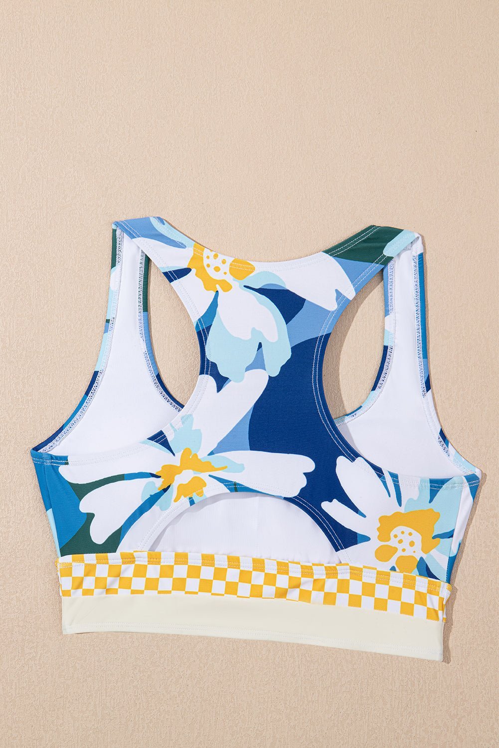 Green Floral Print Racerback High Waist Bikini Swimwear - MAD RUFFI