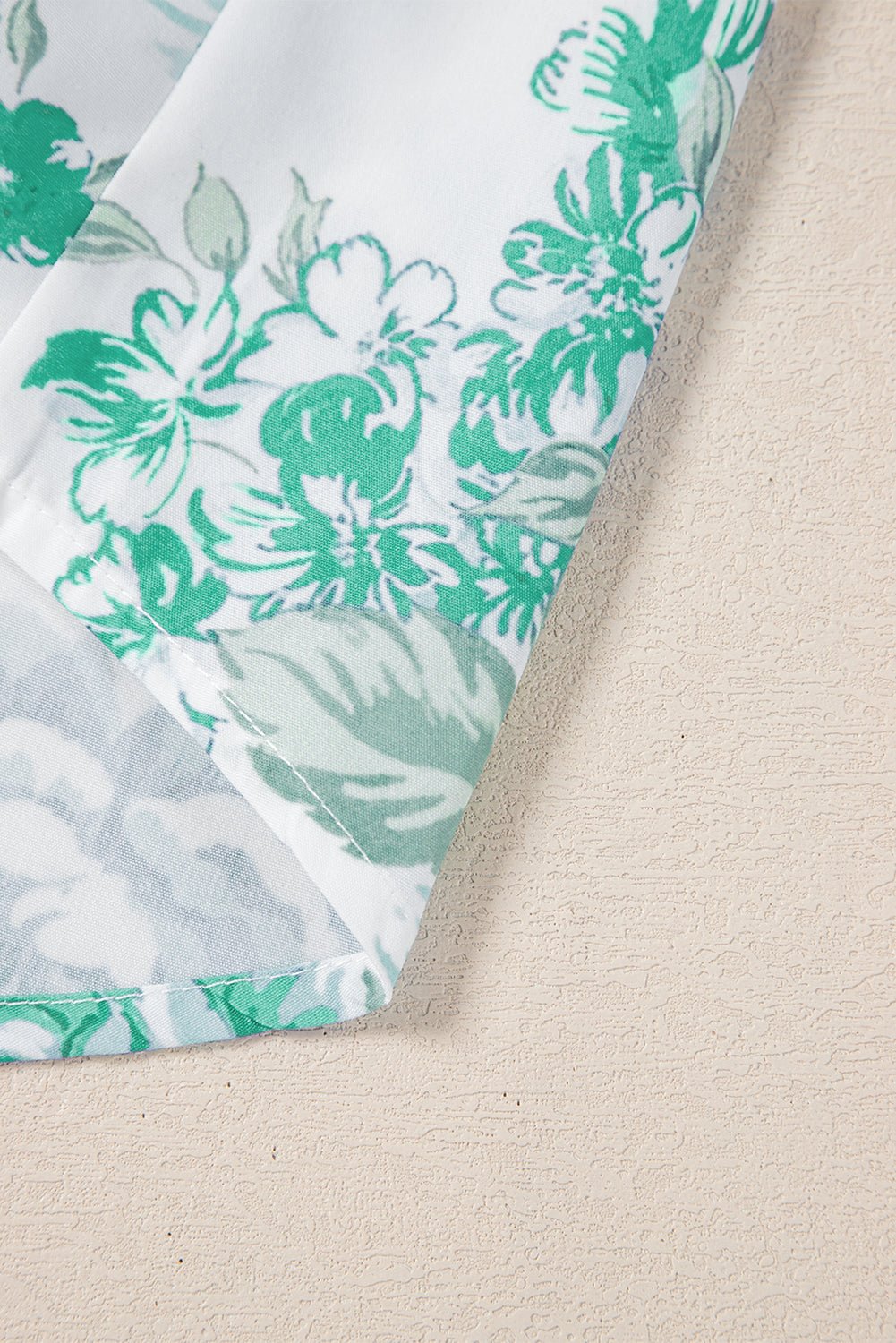 Green Floral Print Ruffle Sleeve Frill Shirt - MAD RUFFI