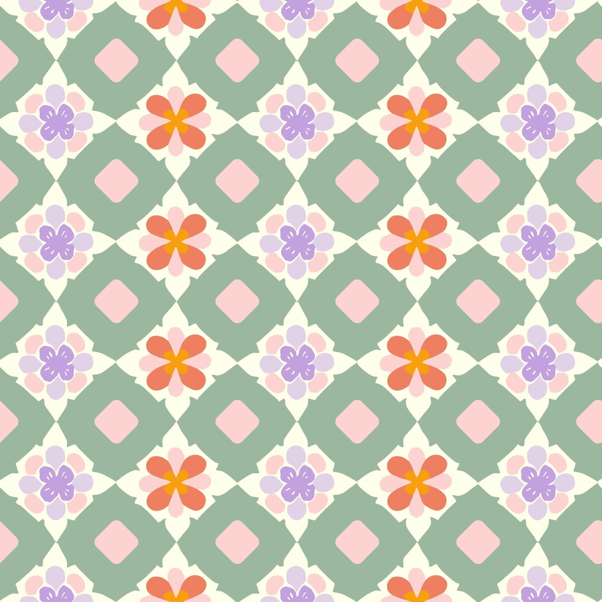 Green Geometric Floral Print Ric Rac Trim Flutter Sleeve Boho Blouse - MAD RUFFI