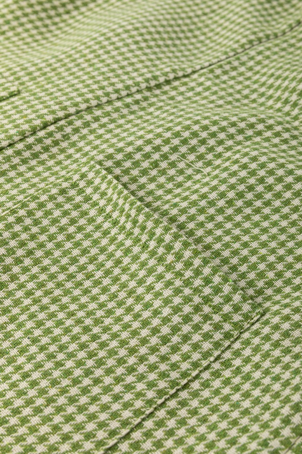 Green Gingham Wide Leg Pockets Loose Overall - MAD RUFFI
