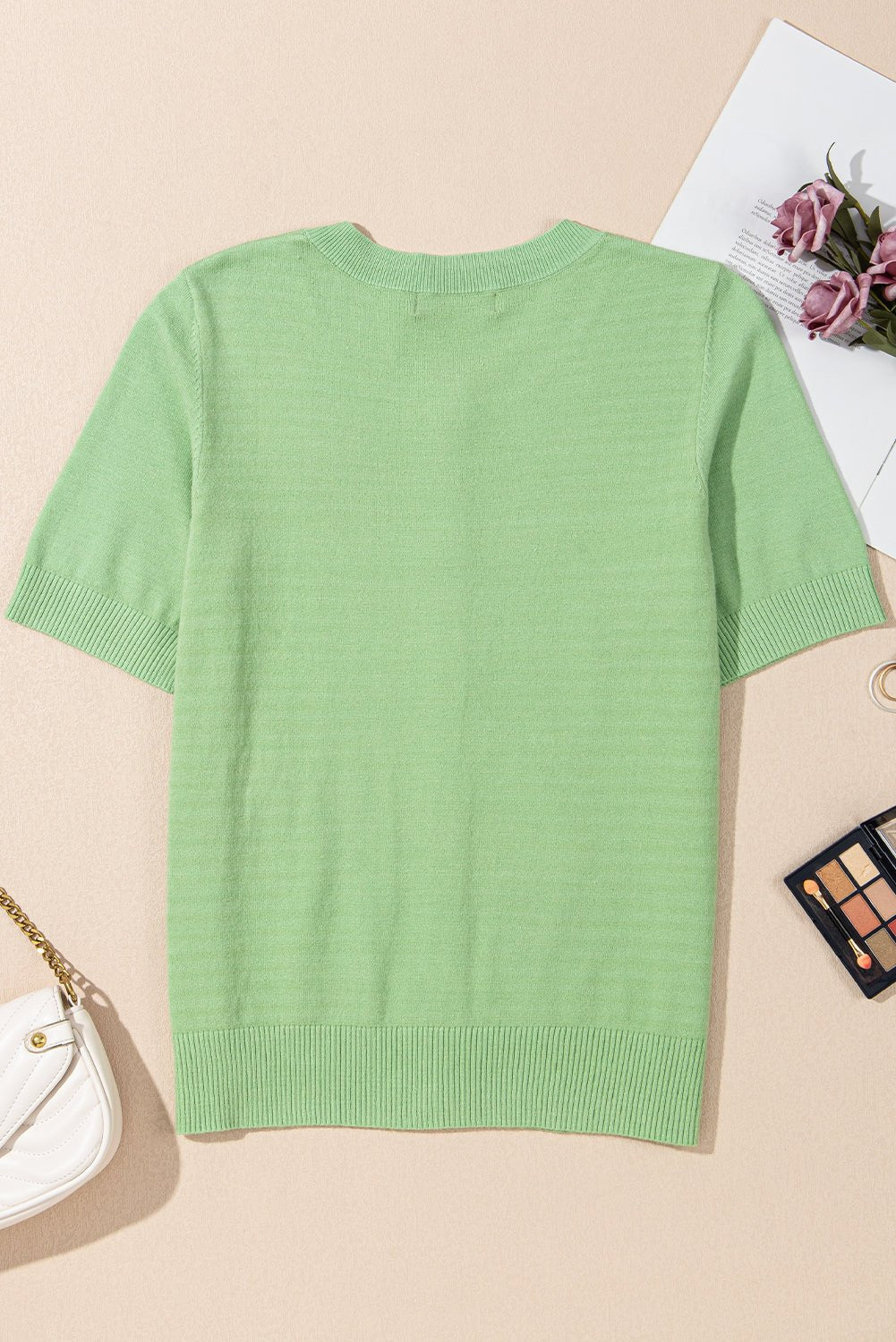 Green Holiday Jacquard Pattern Short Sleeve Cardigan - MAD RUFFI