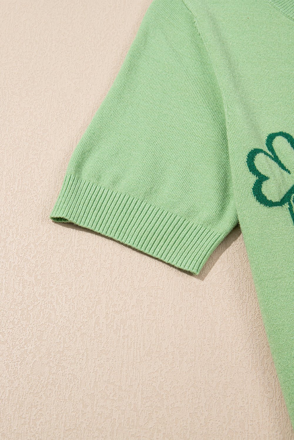 Green Holiday Jacquard Pattern Short Sleeve Cardigan - MAD RUFFI