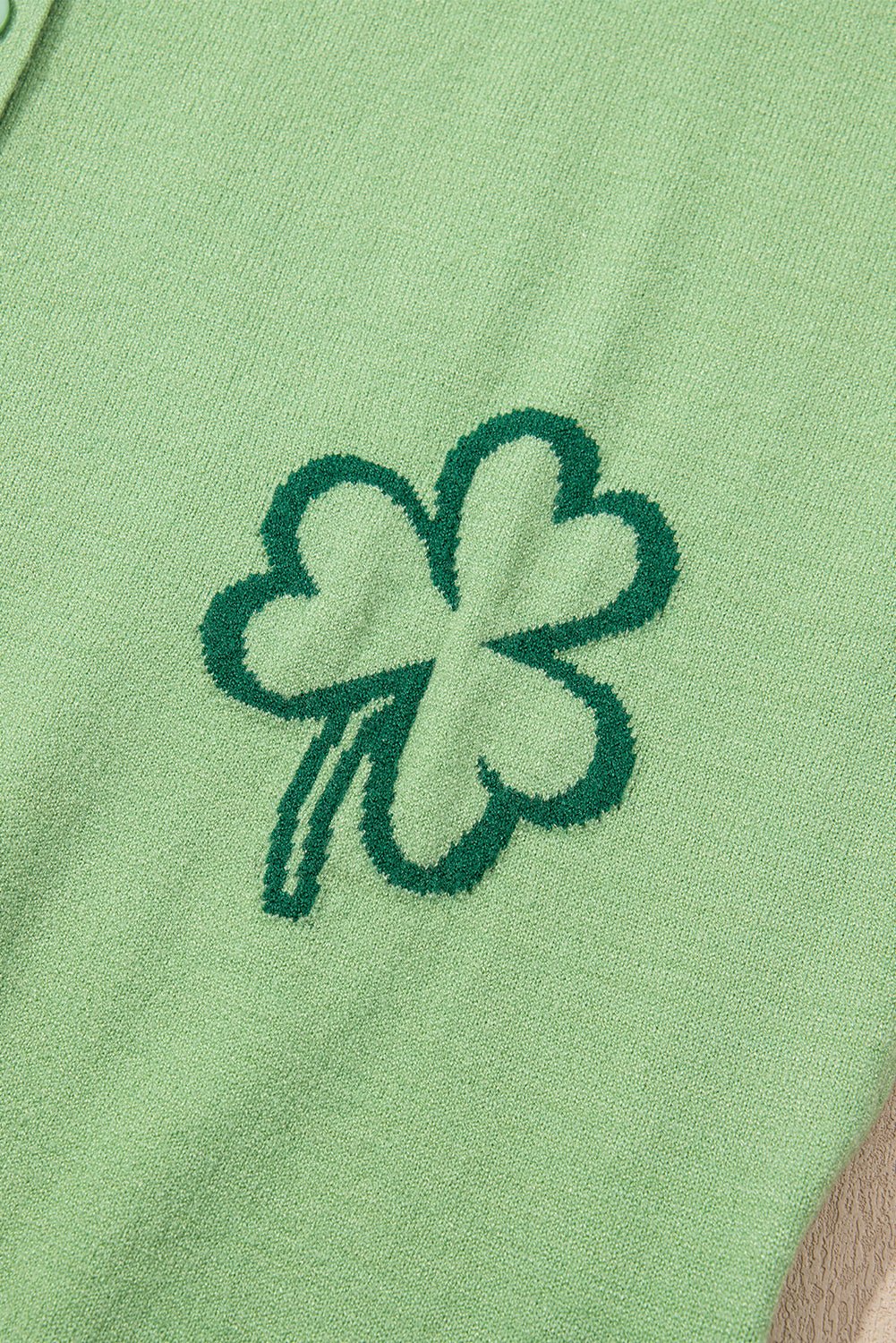 Green Holiday Jacquard Pattern Short Sleeve Cardigan - MAD RUFFI