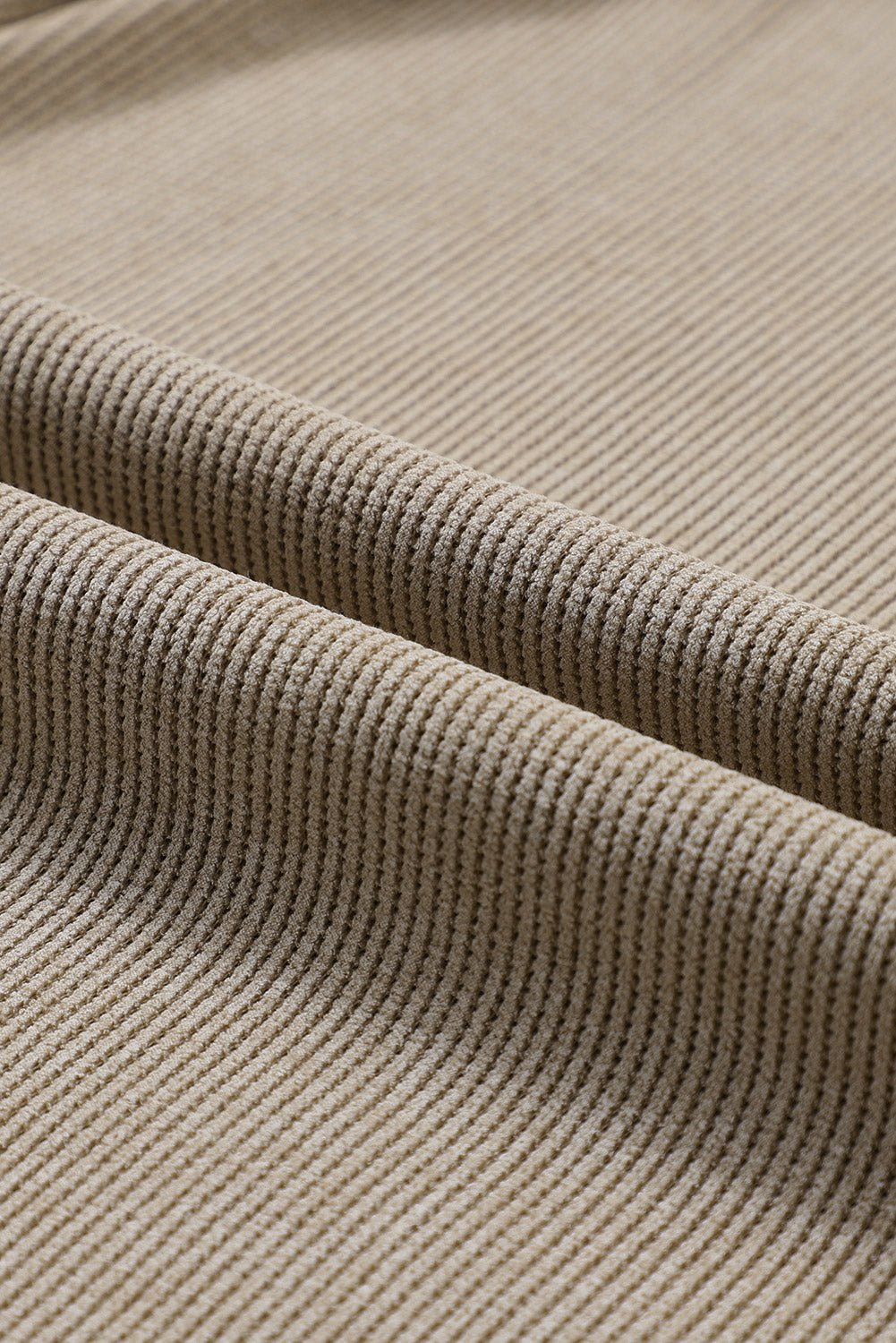 Green Ribbed Round Neck Drop Sleeve Pullover Sweatshirt - MAD RUFFI