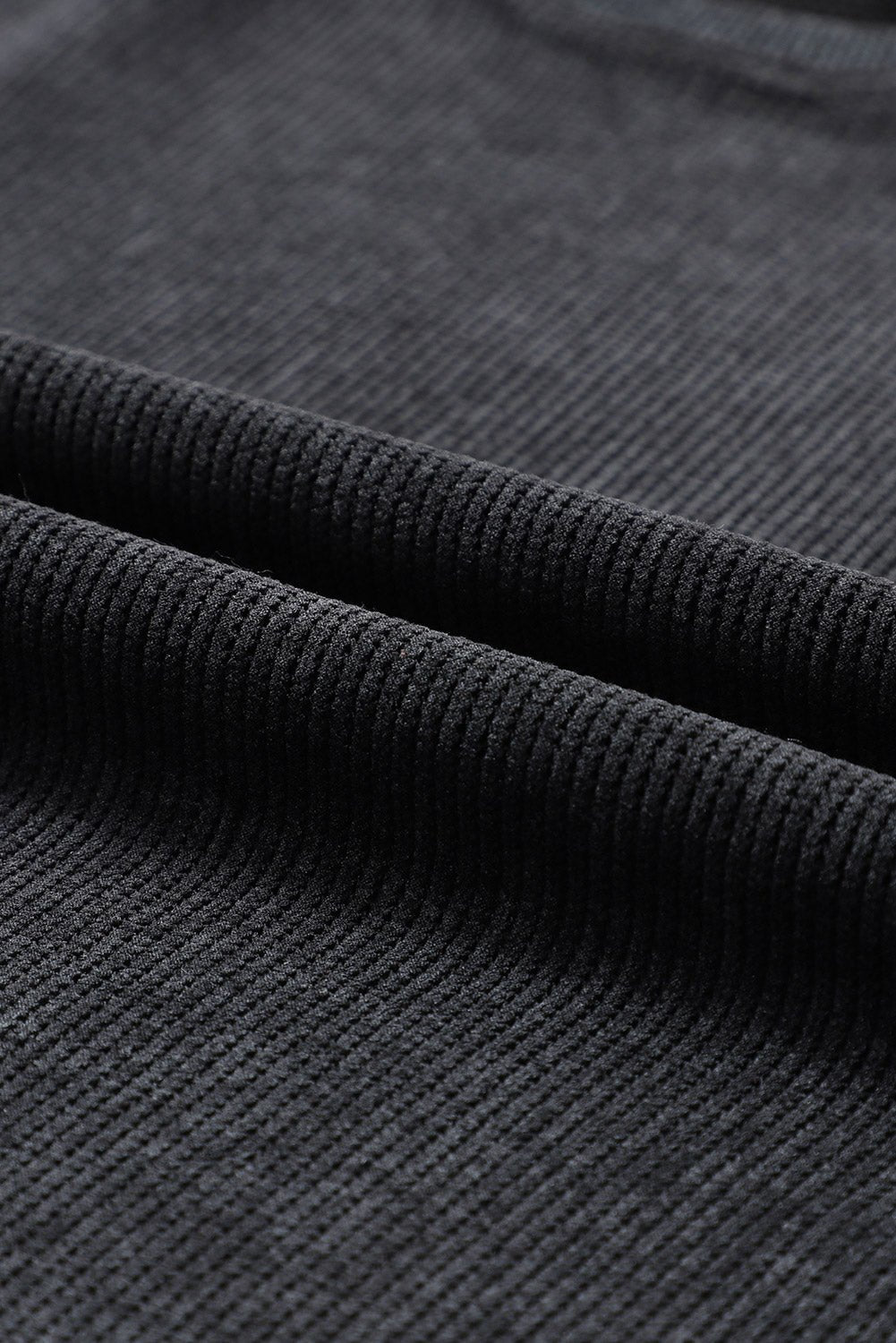 Green Ribbed Round Neck Drop Sleeve Pullover Sweatshirt - MAD RUFFI