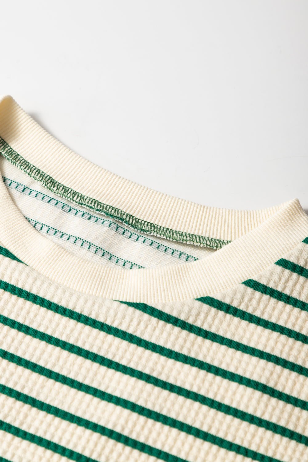 Green Stripe Woven Ruffled Sleeveless Mini Dress - MAD RUFFI