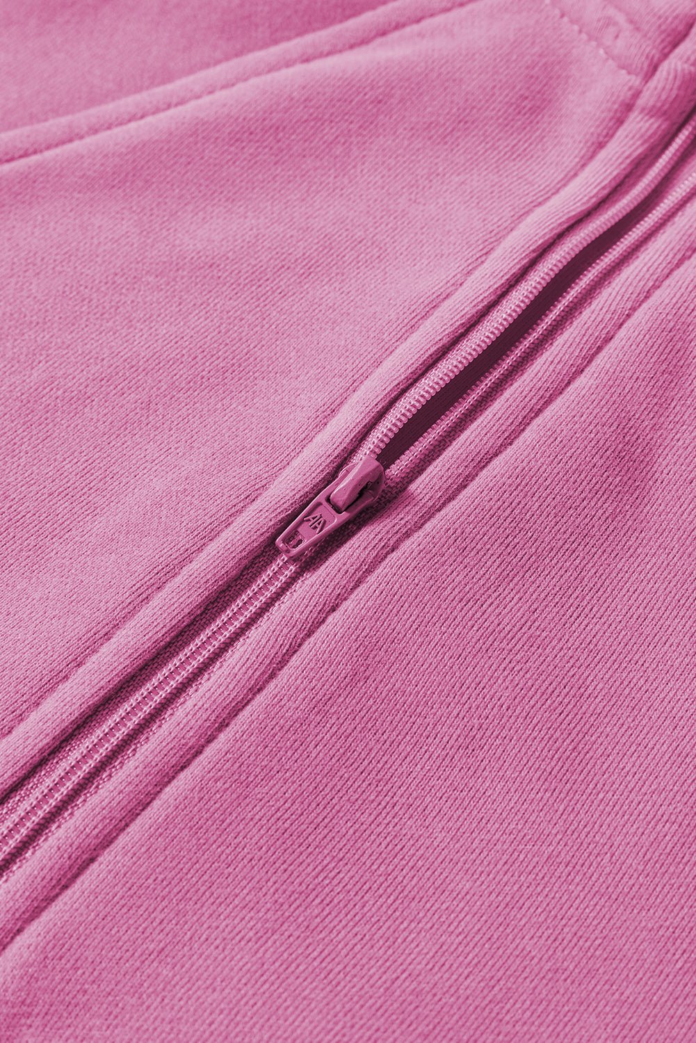 Green Zip Up Stand Collar Ribbed Thumbhole Sleeve Sweatshirt - MAD RUFFI