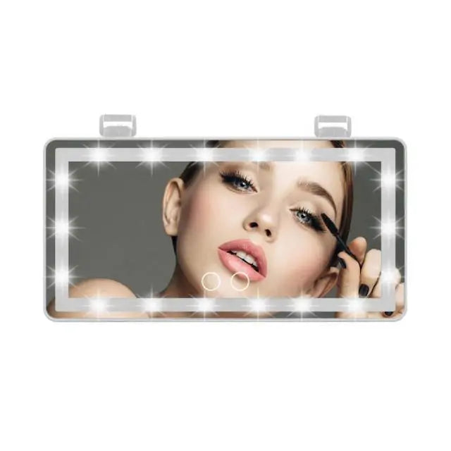 Miroir de maquillage à LED de voiture