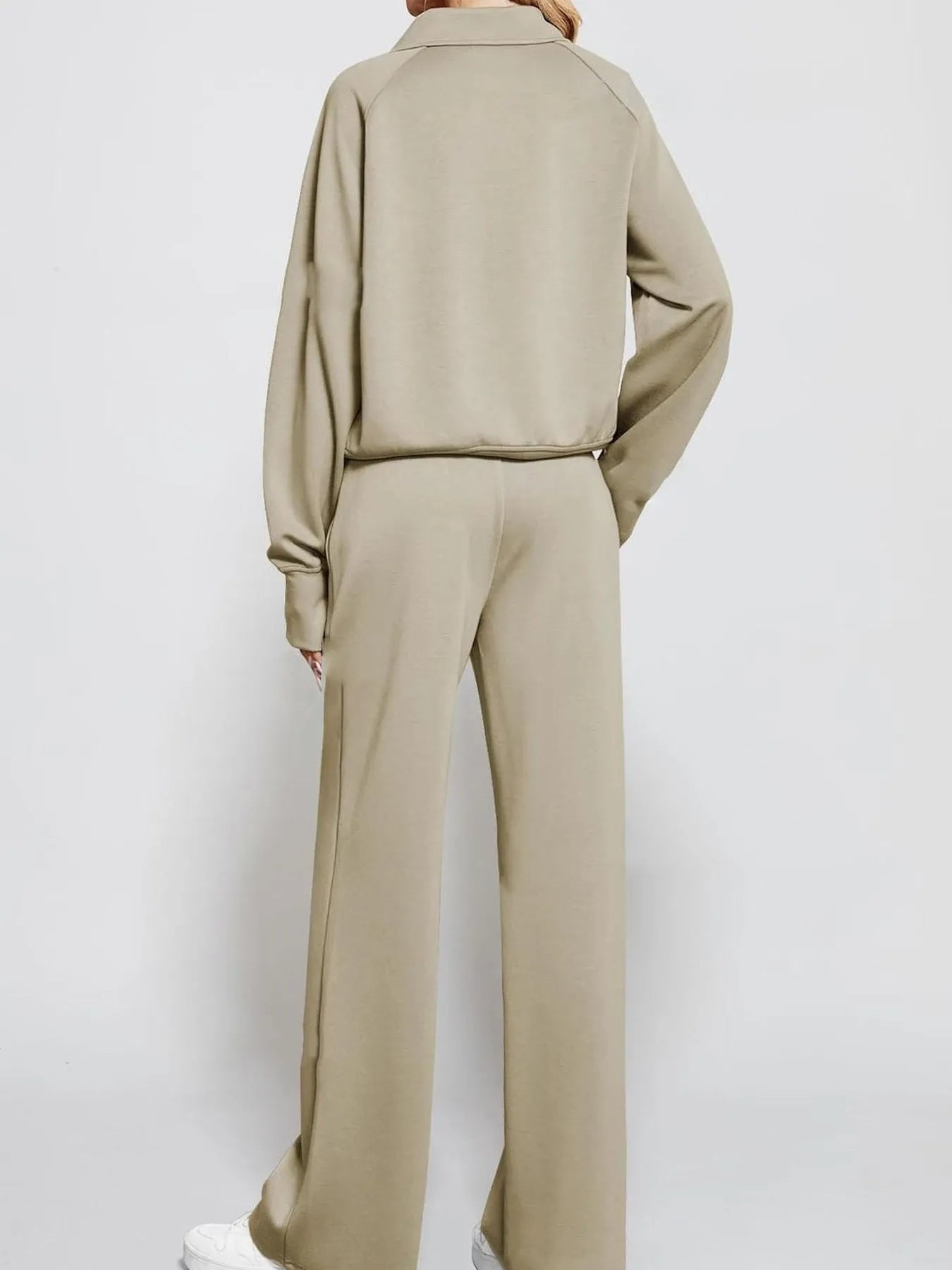 Half Zip Long Sleeve Top and Pants Set - MAD RUFFI