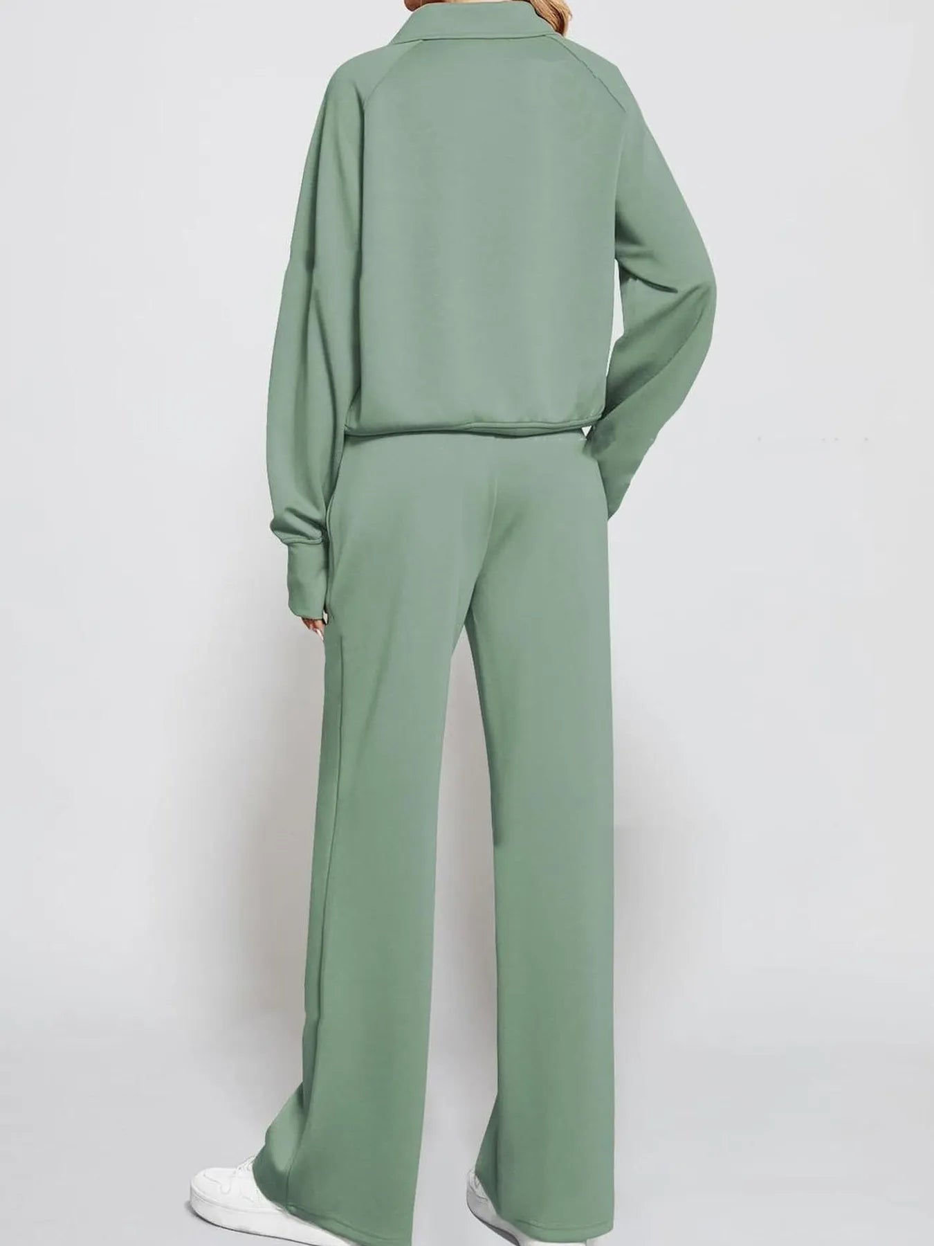 Half Zip Long Sleeve Top and Pants Set - MAD RUFFI