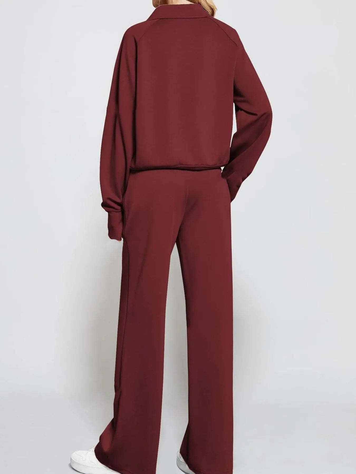 Half Zip Long Sleeve Top and Pants Set - MAD RUFFI