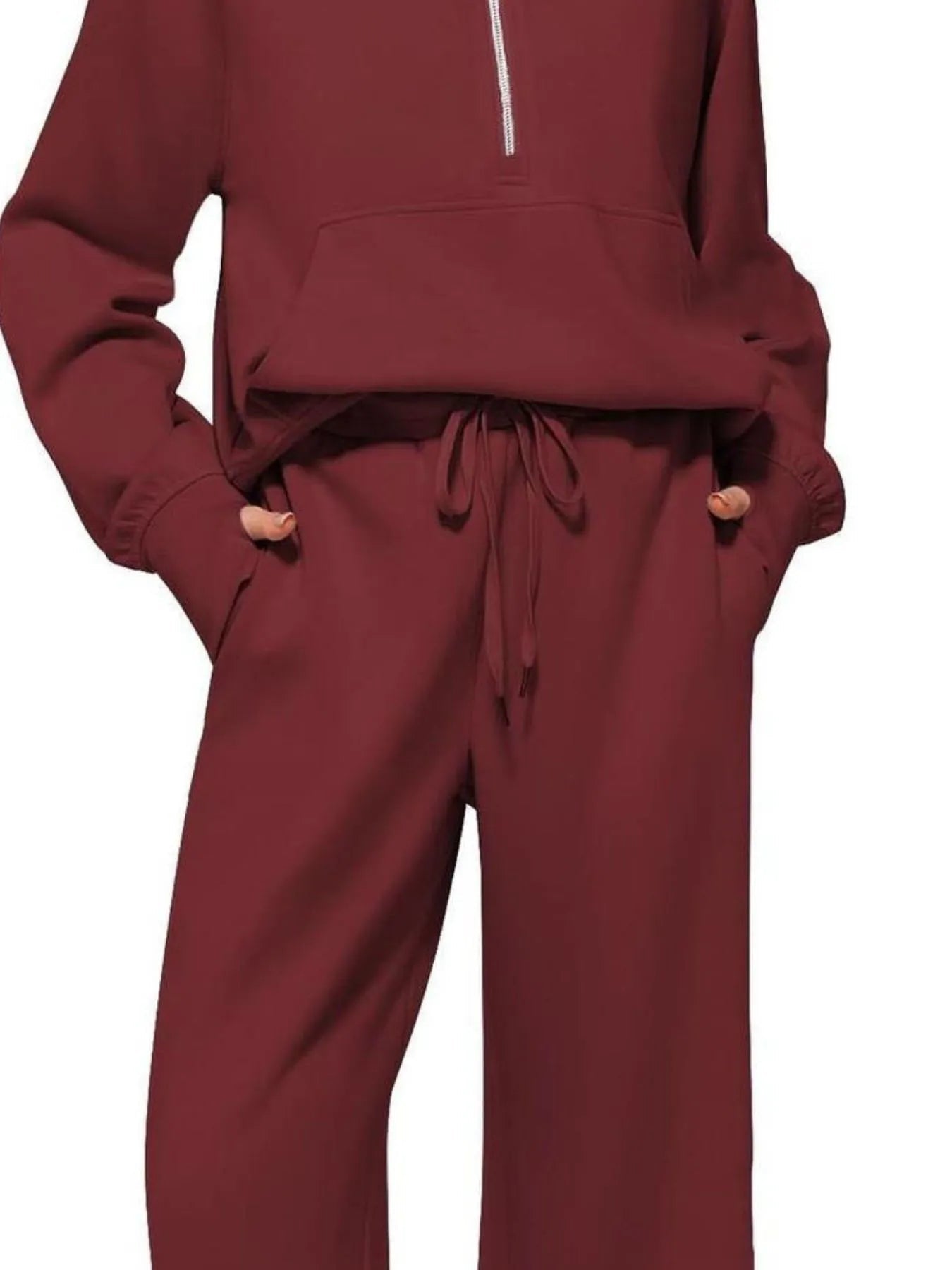 Half Zip Long Sleeve Top and Pants Set - MAD RUFFI